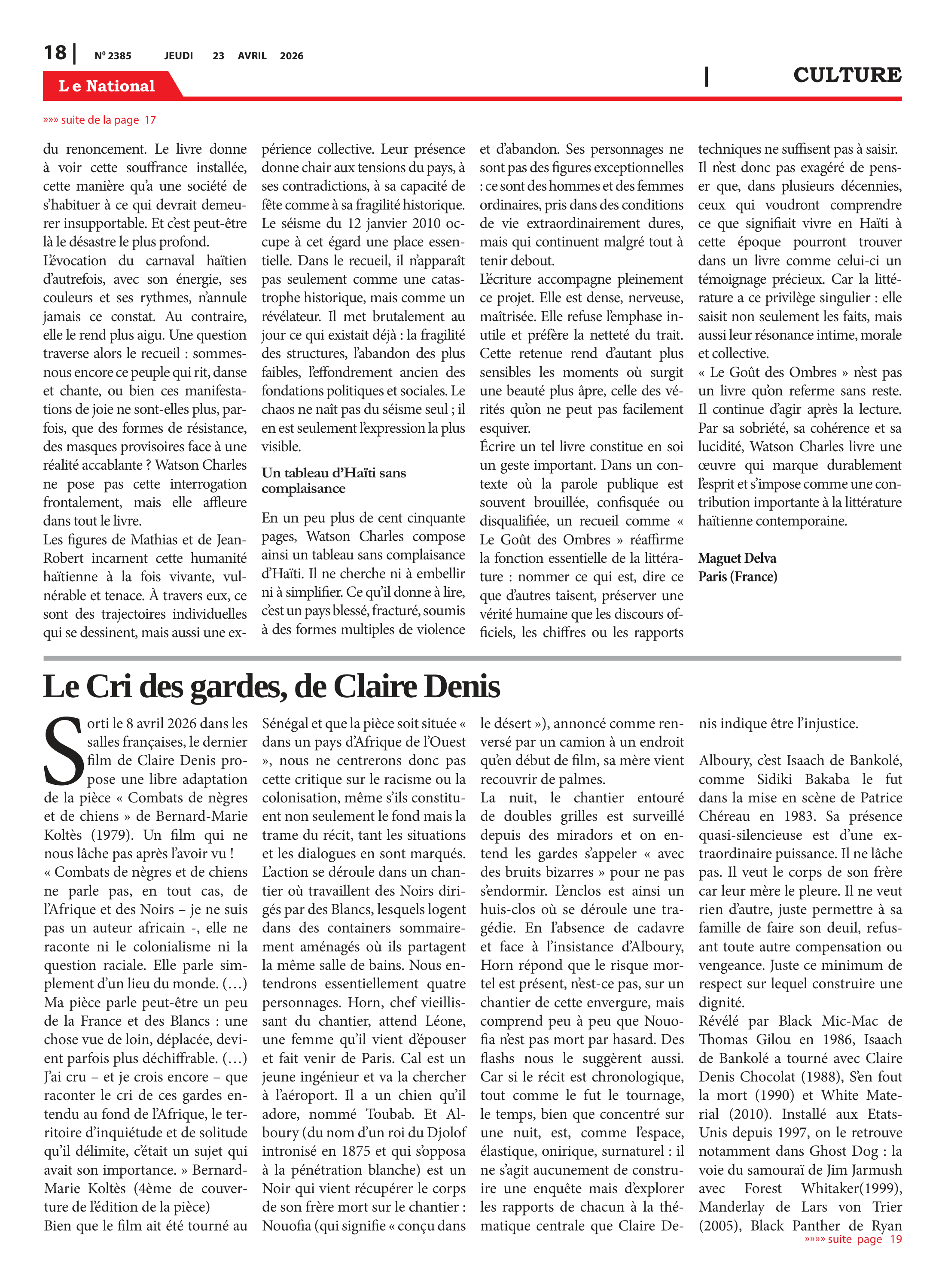 Page 18 de l'édition 2385