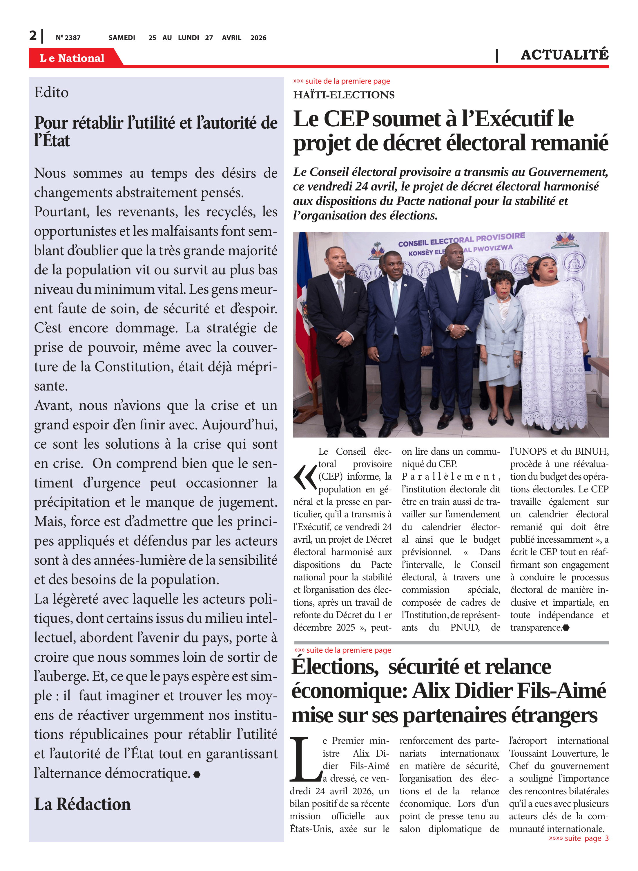 Page 2 de l'édition 2387