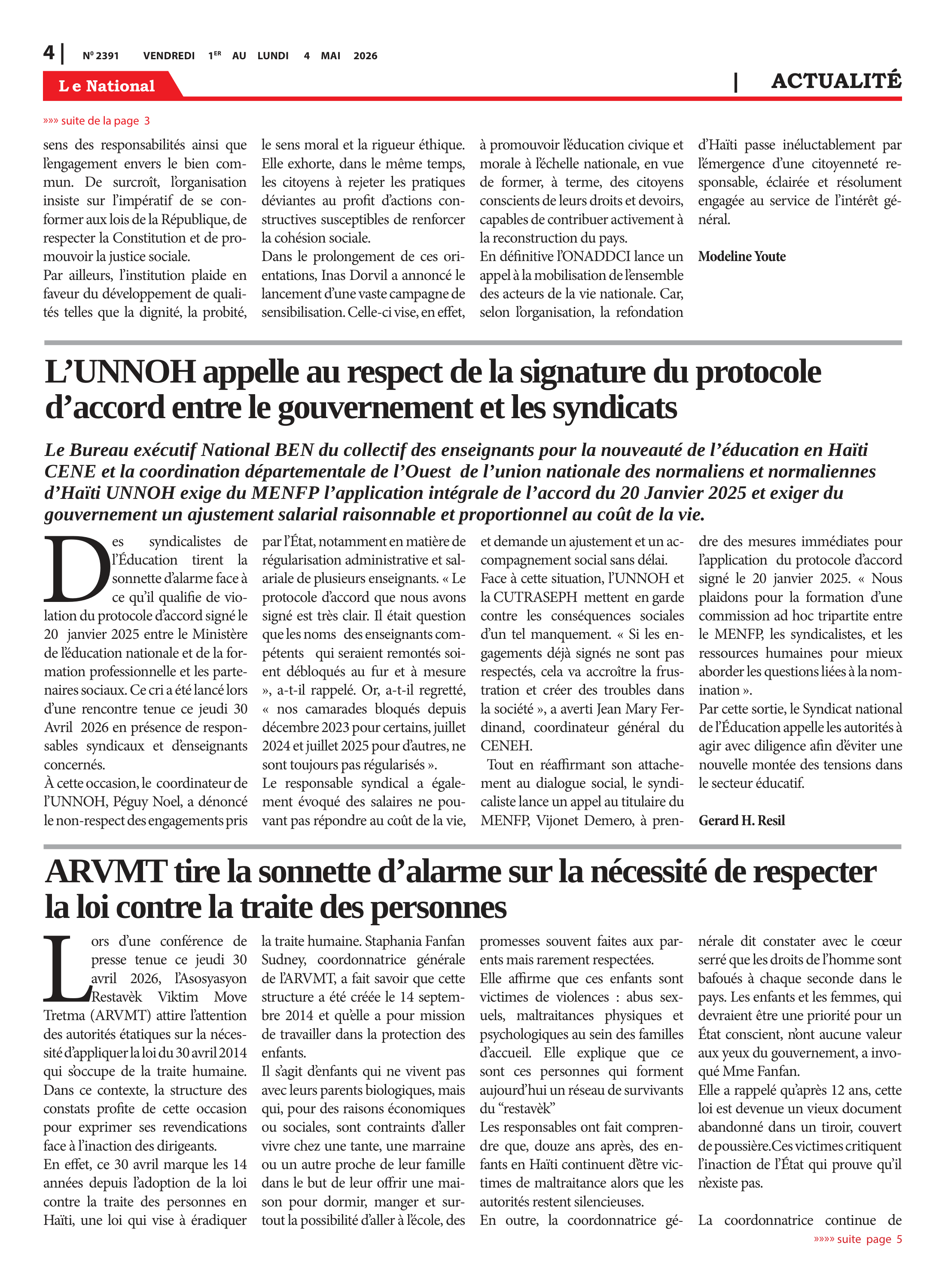 Page 4 de l'édition 2391