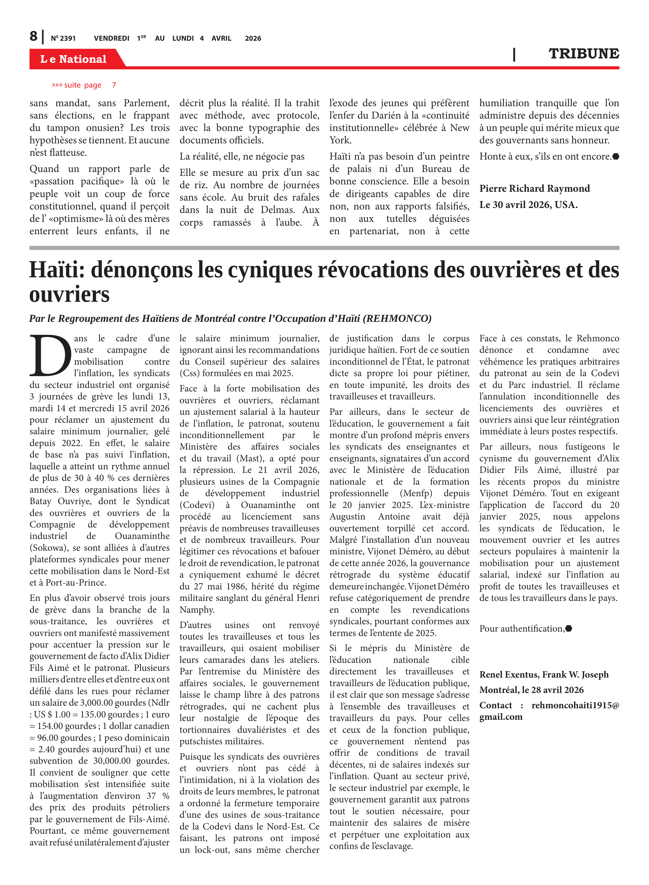 Page 8 de l'édition 2391