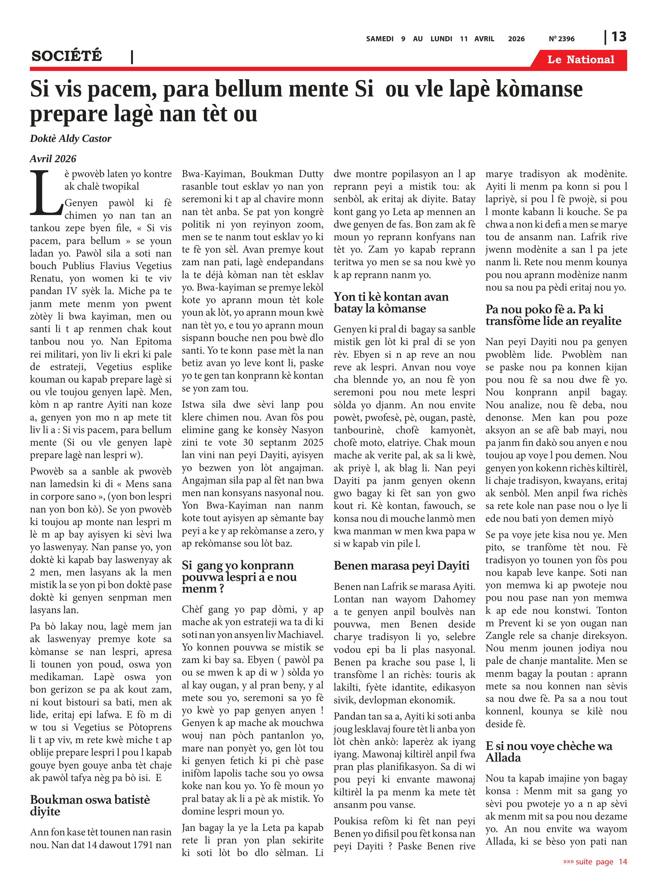 Page 13 de l'édition 2396