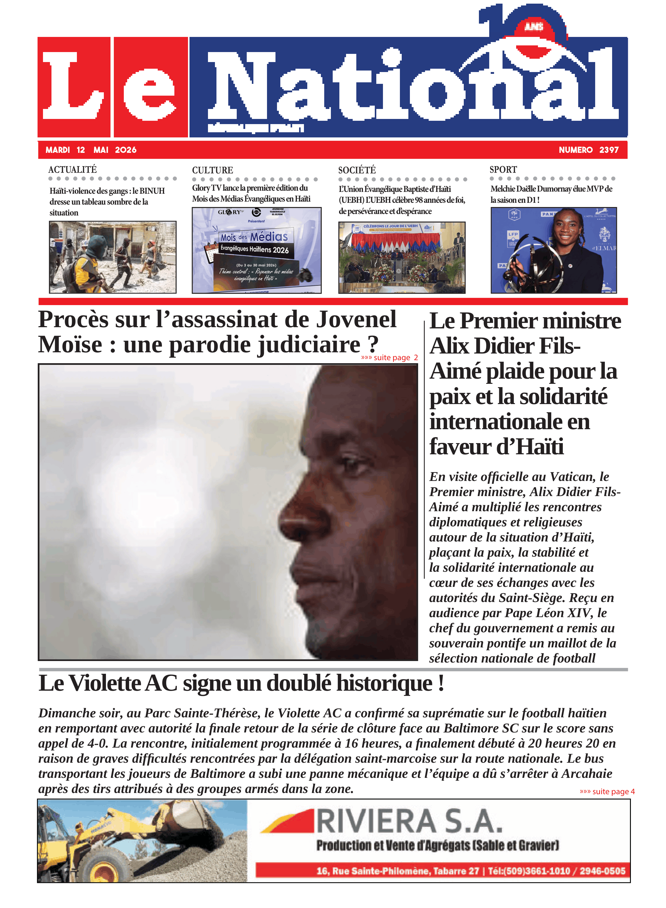 Page 1 de l'édition 2397