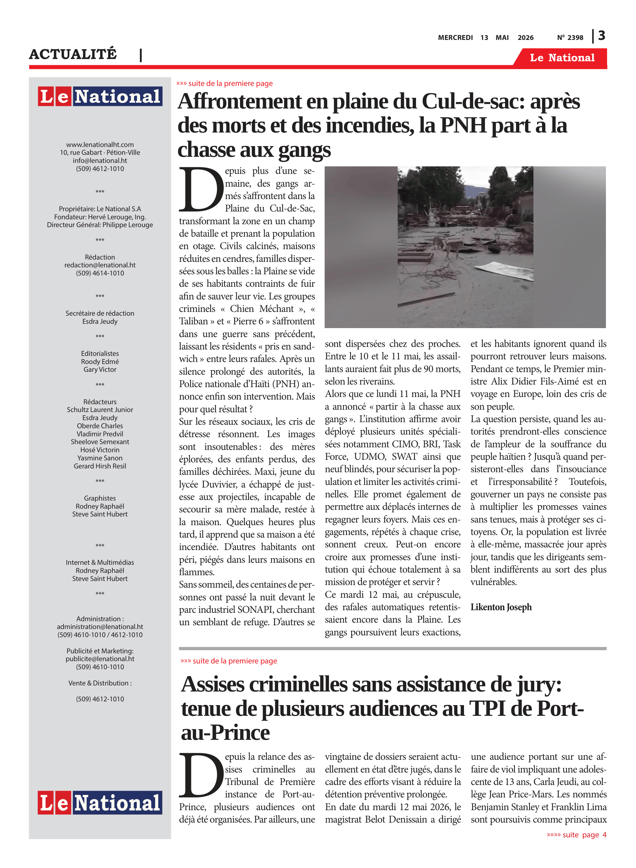 Page 3 de l'édition 2398