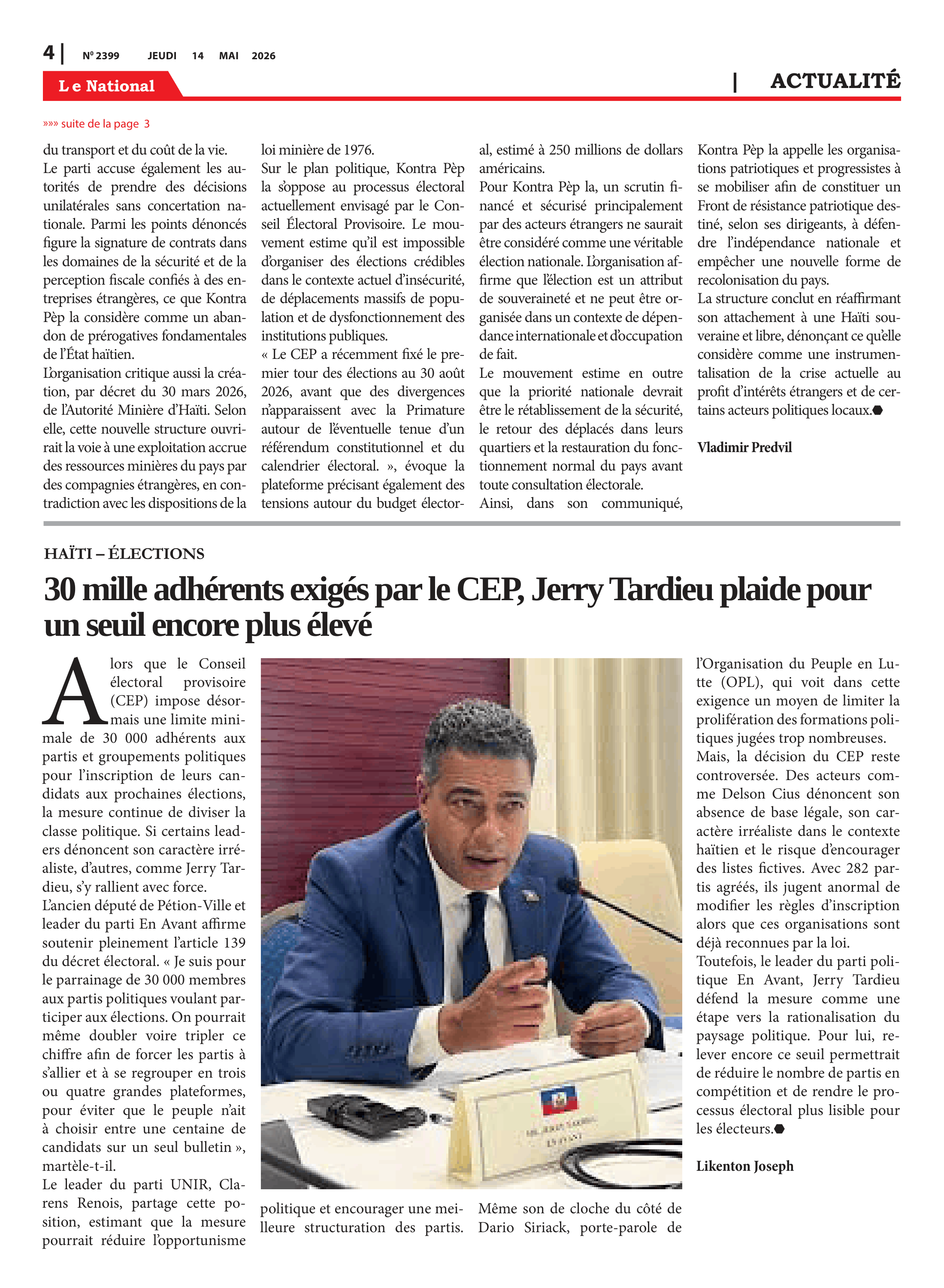 Page 4 de l'édition 2399