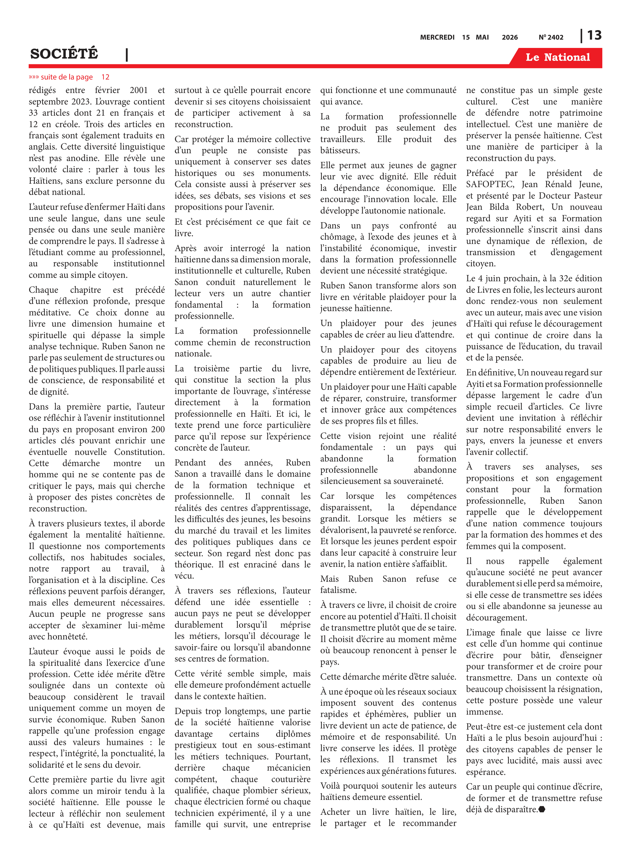 Page 13 de l'édition 2402