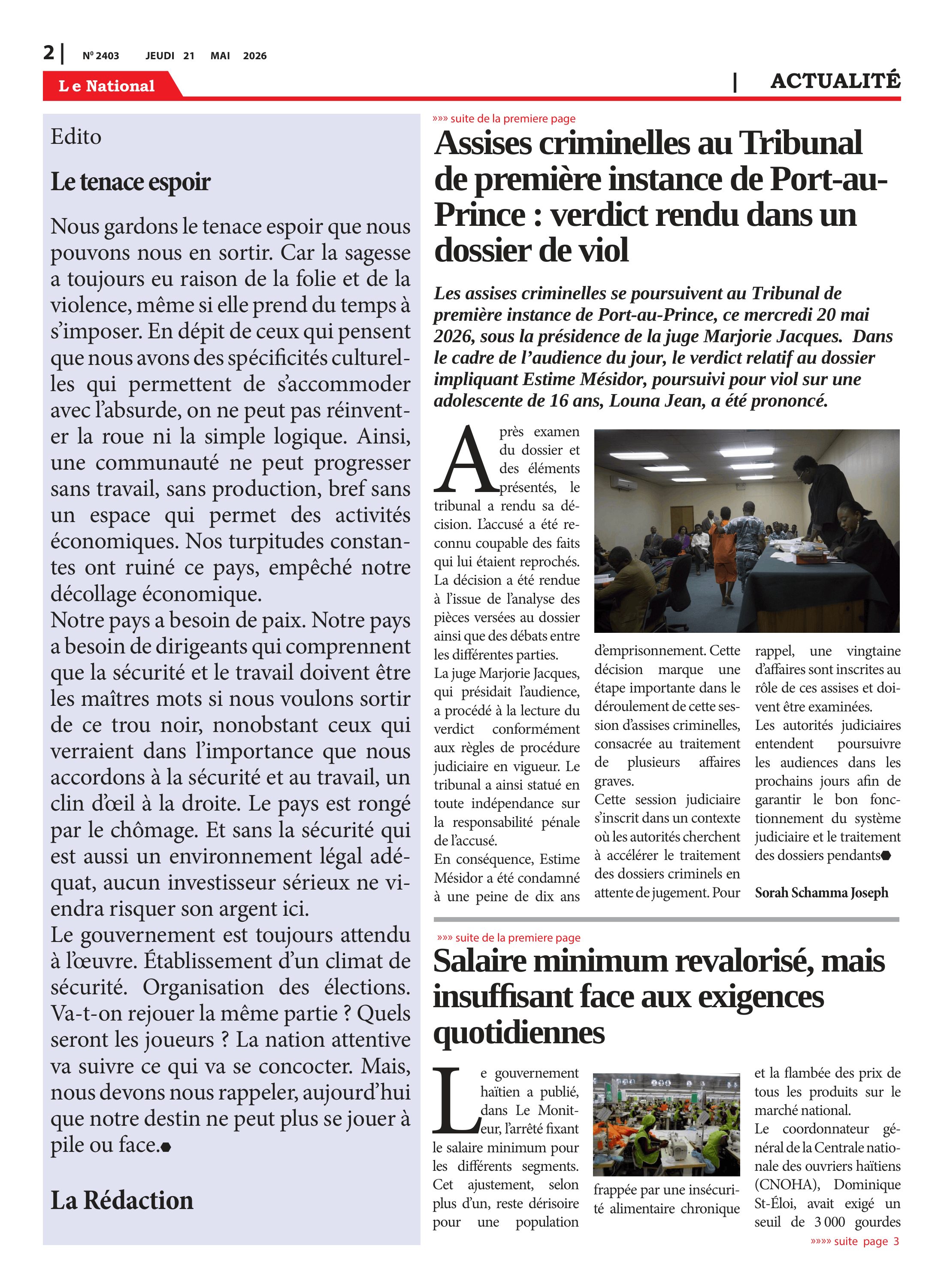 Page 2 de l'édition 2403