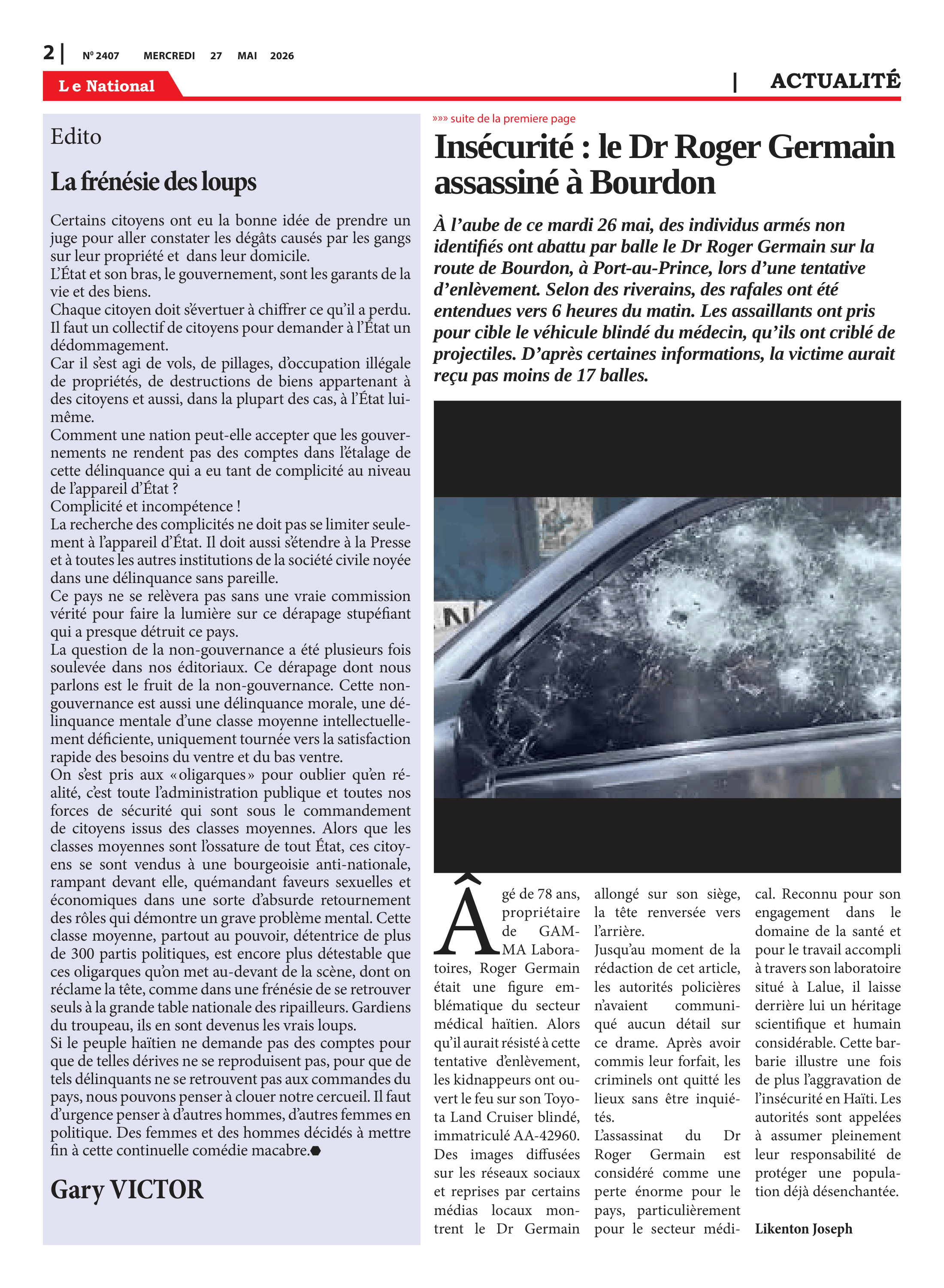 Page 2 de l'édition 2407