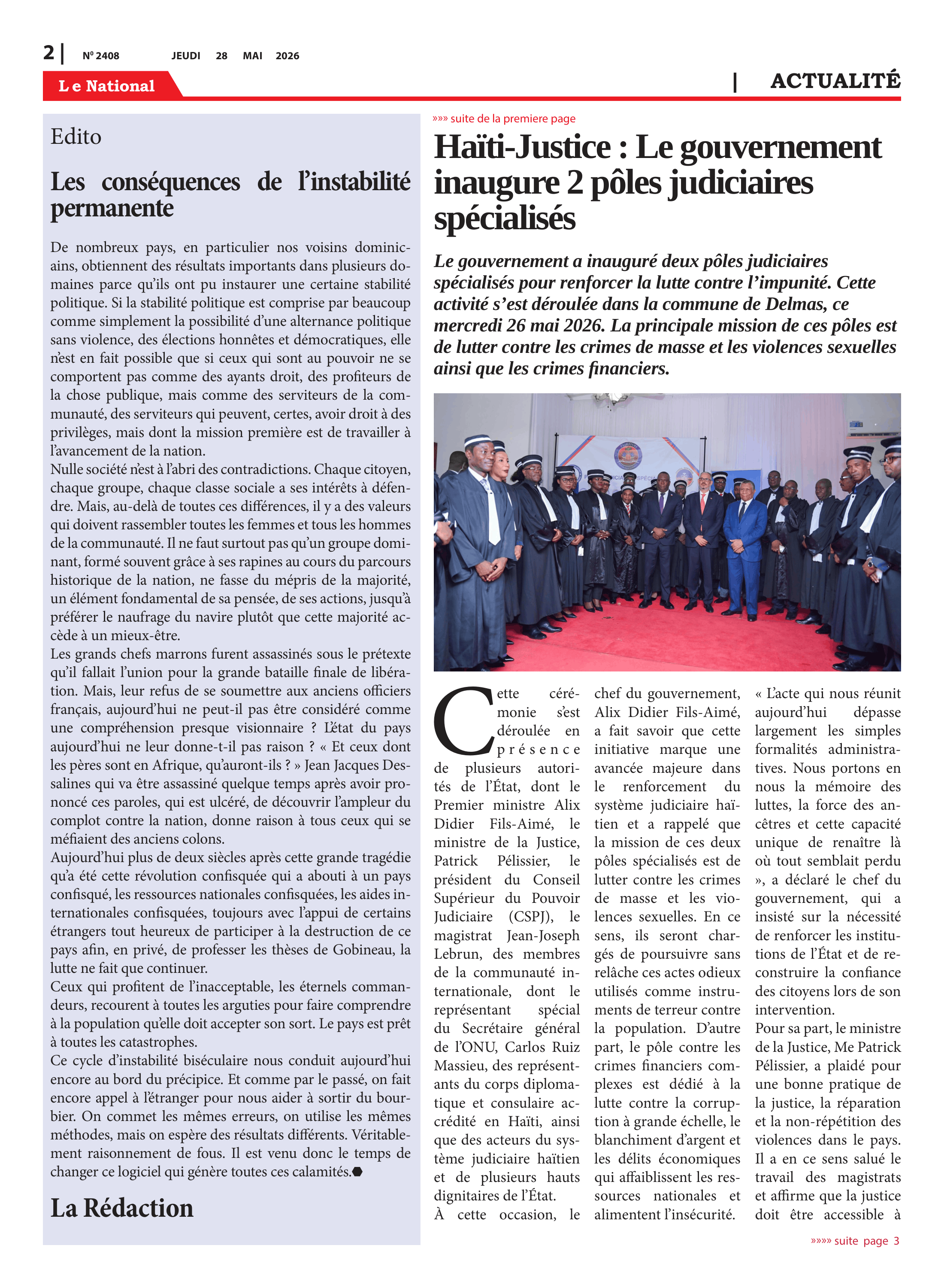 Page 2 de l'édition 2408