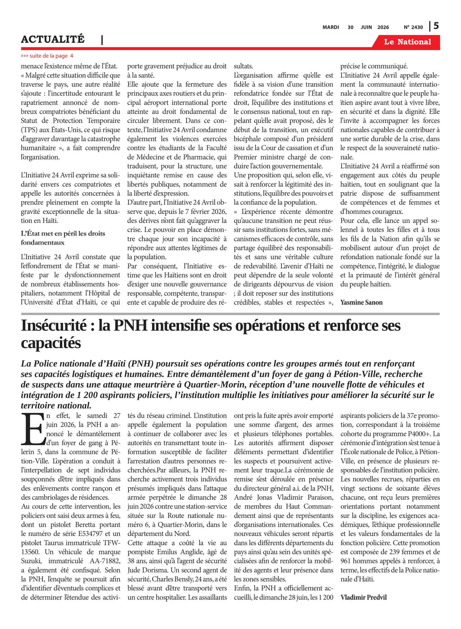 Page 5 de l'édition 2430