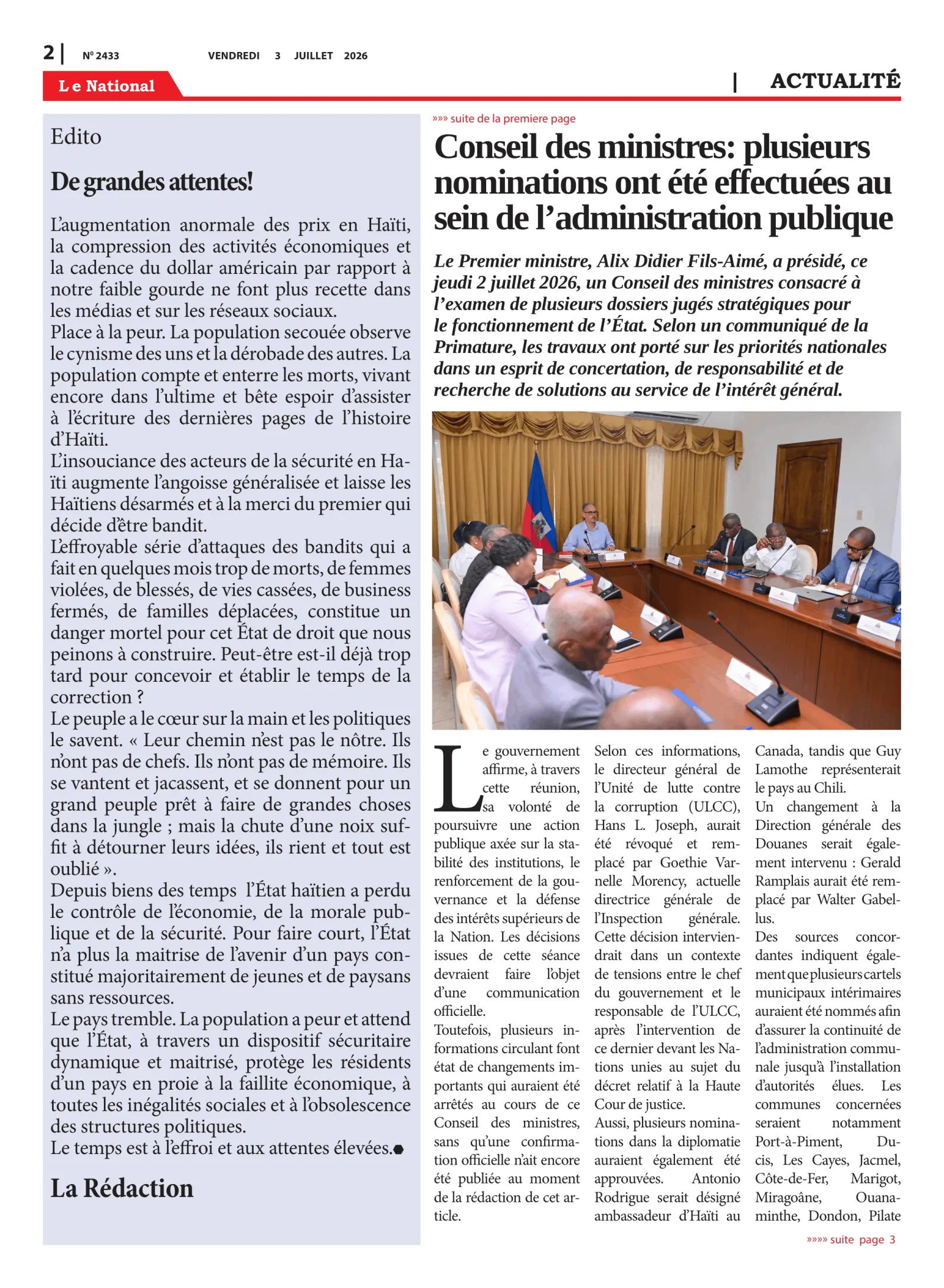 Page 2 de l'édition 2433