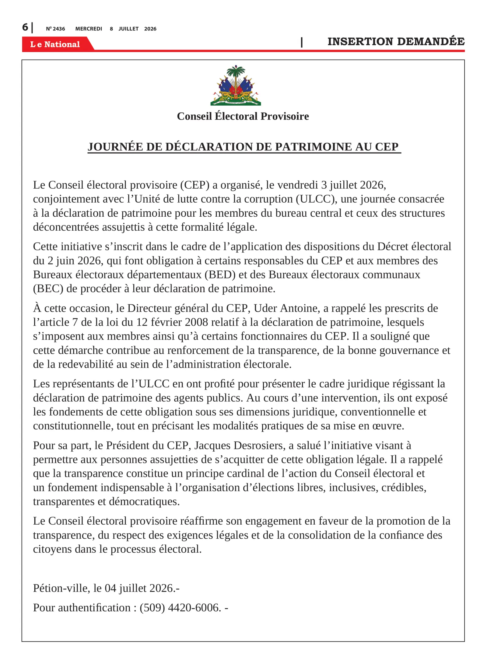 Page 6 de l'édition 2436