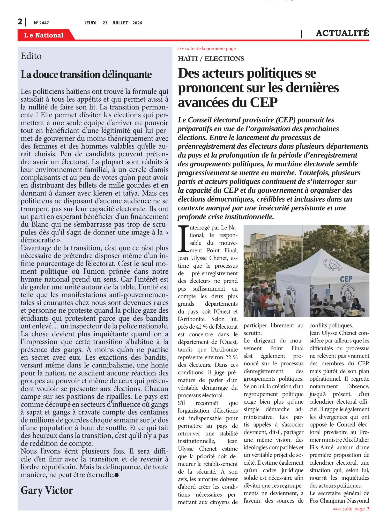 Page 2 de l'édition 2447