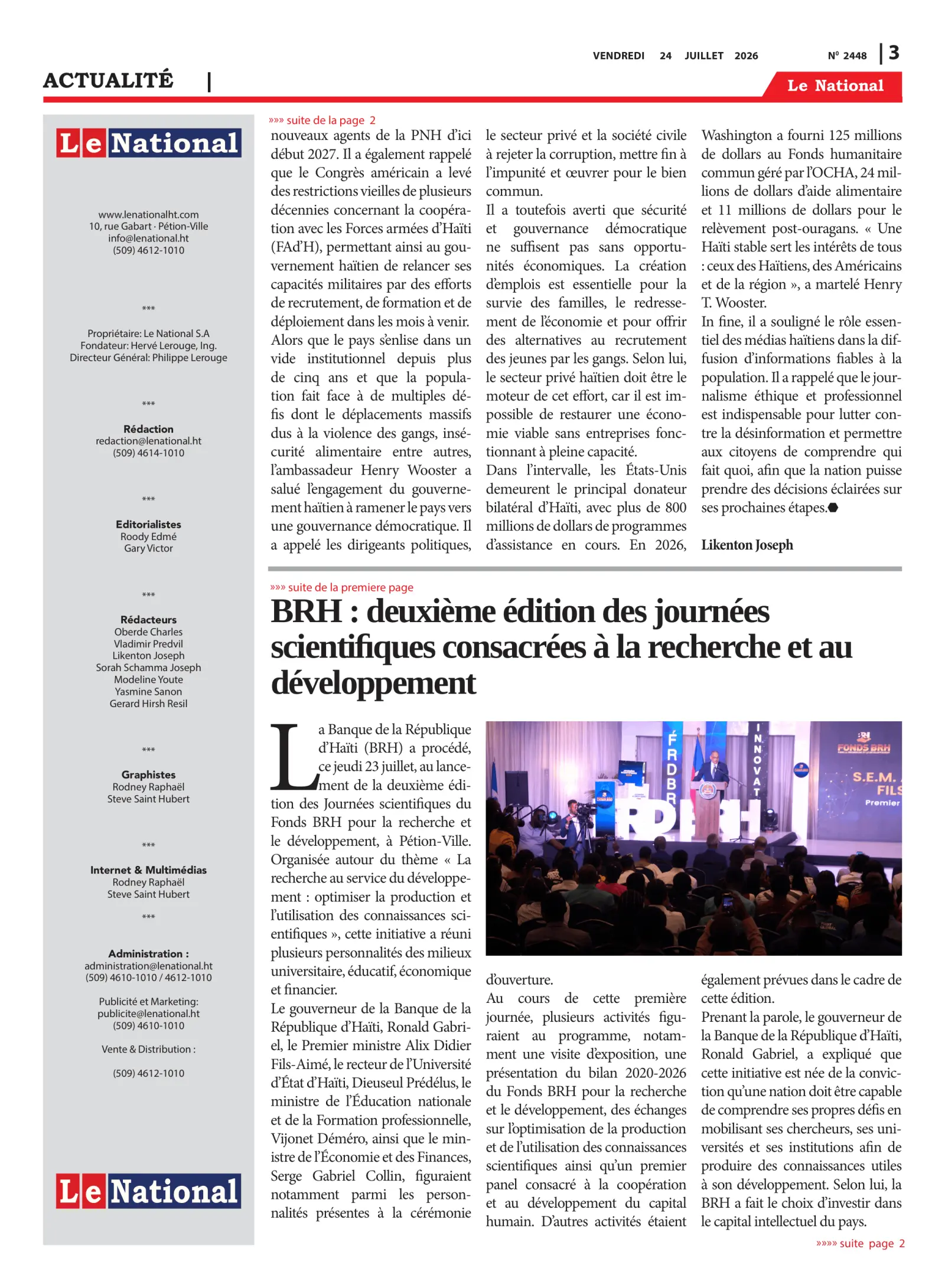 Page 3 de l'édition 2448