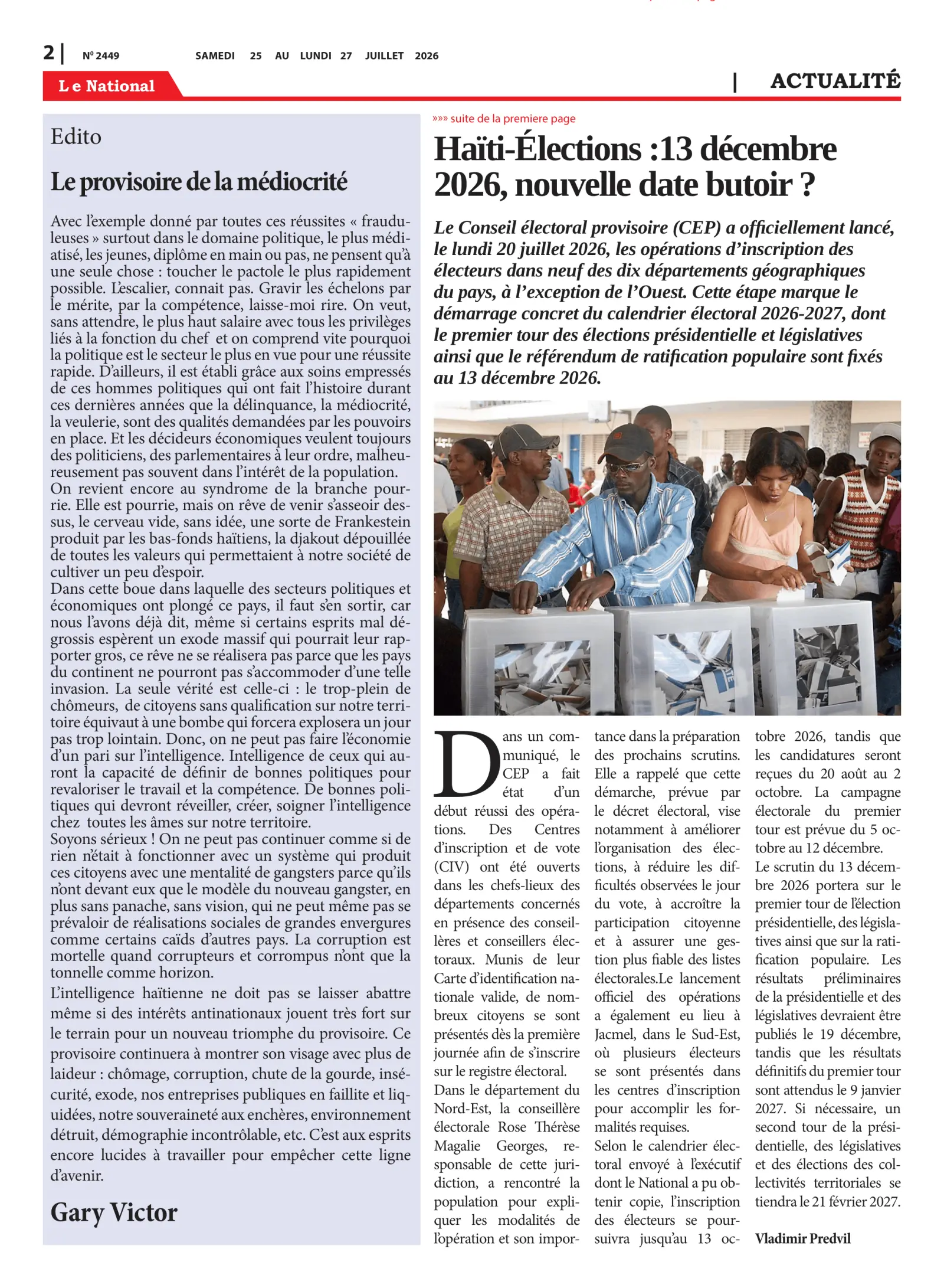 Page 2 de l'édition 2449