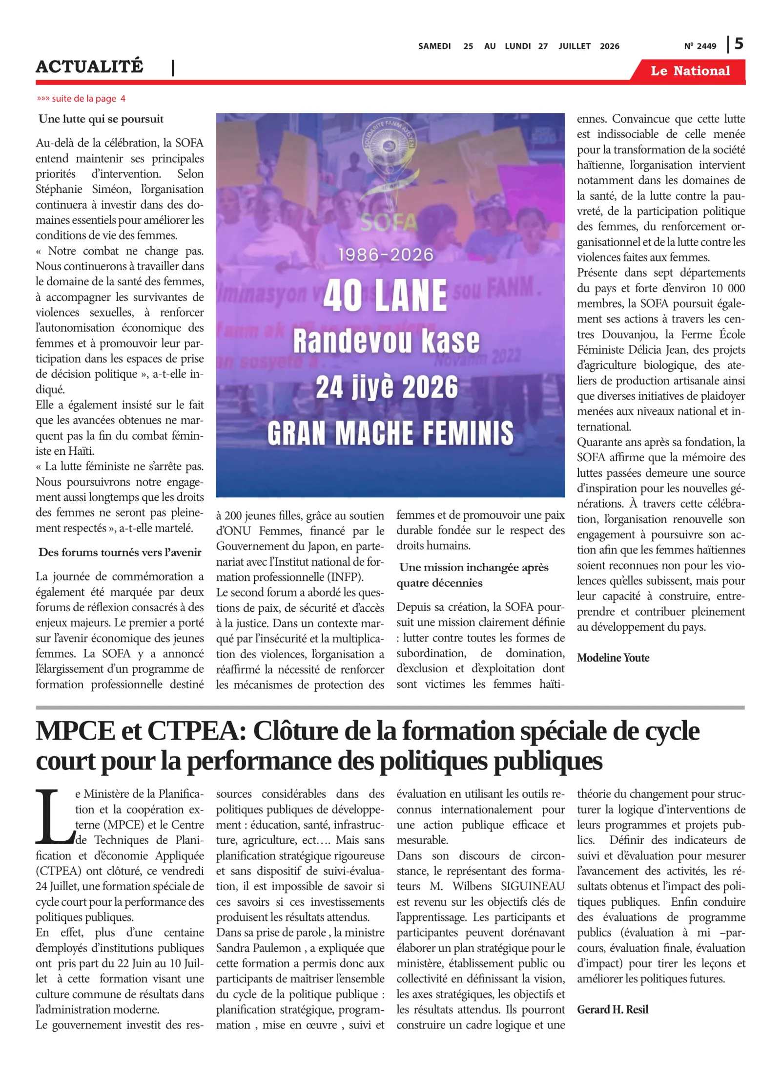 Page 5 de l'édition 2449