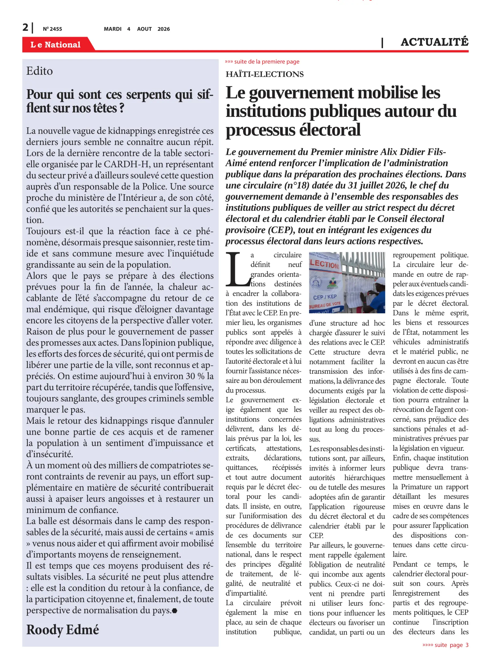 Page 2 de l'édition 2455