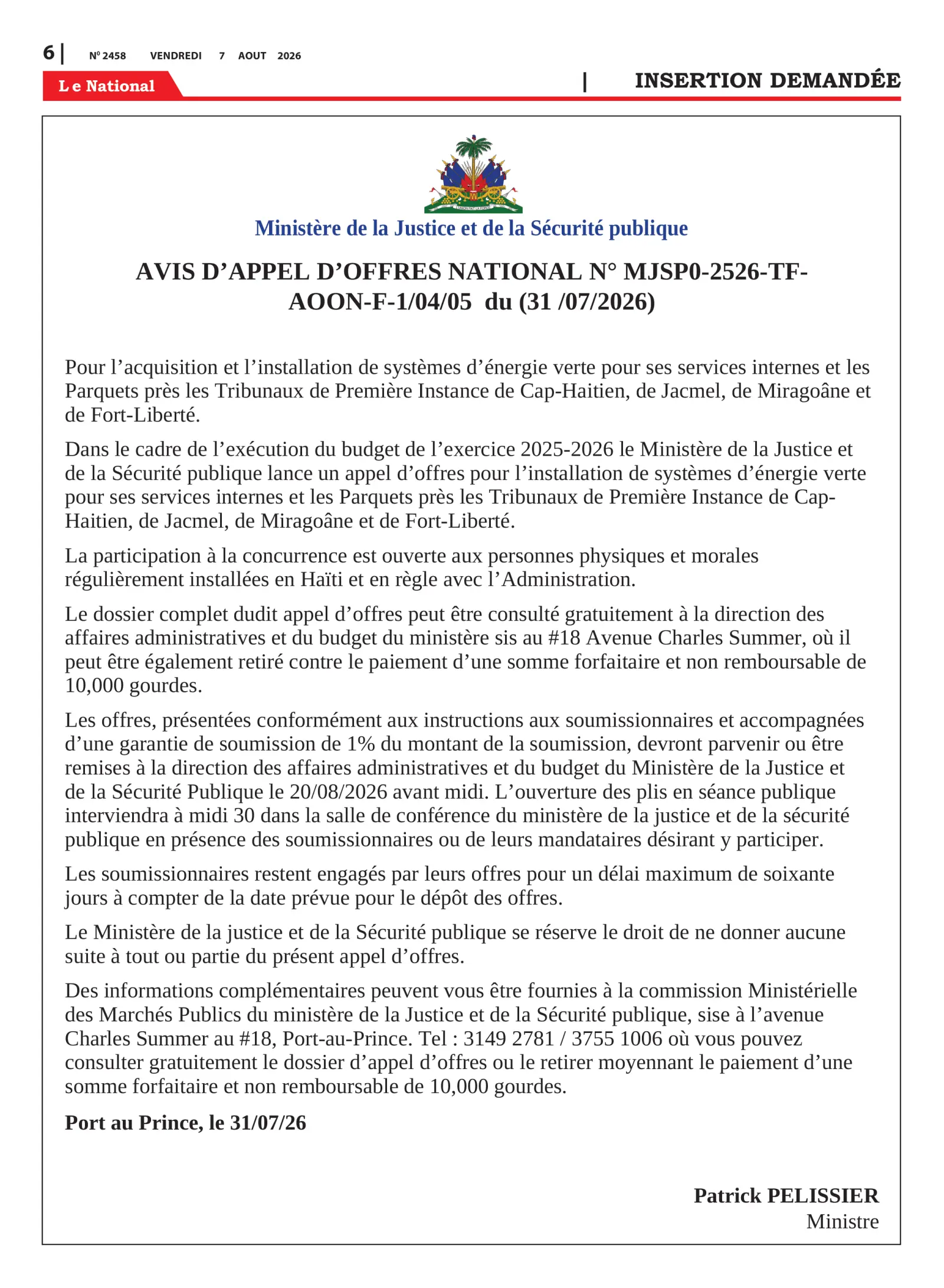 Page 6 de l'édition 2458