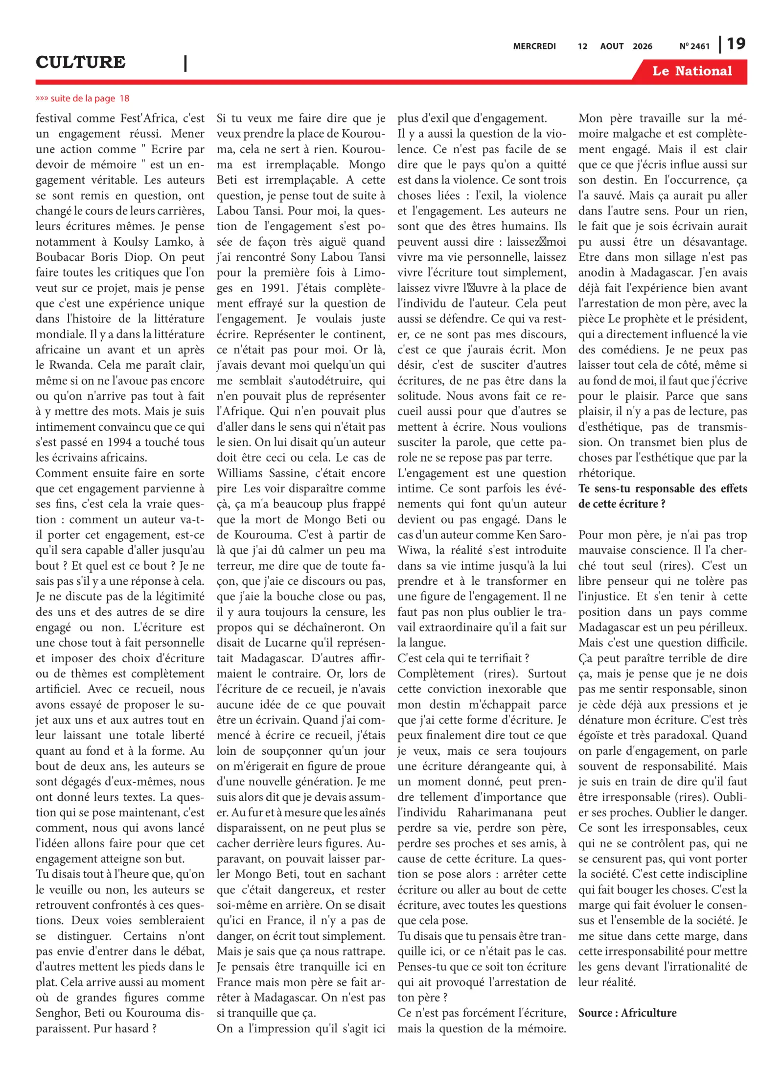 Page 19 de l'édition 2461