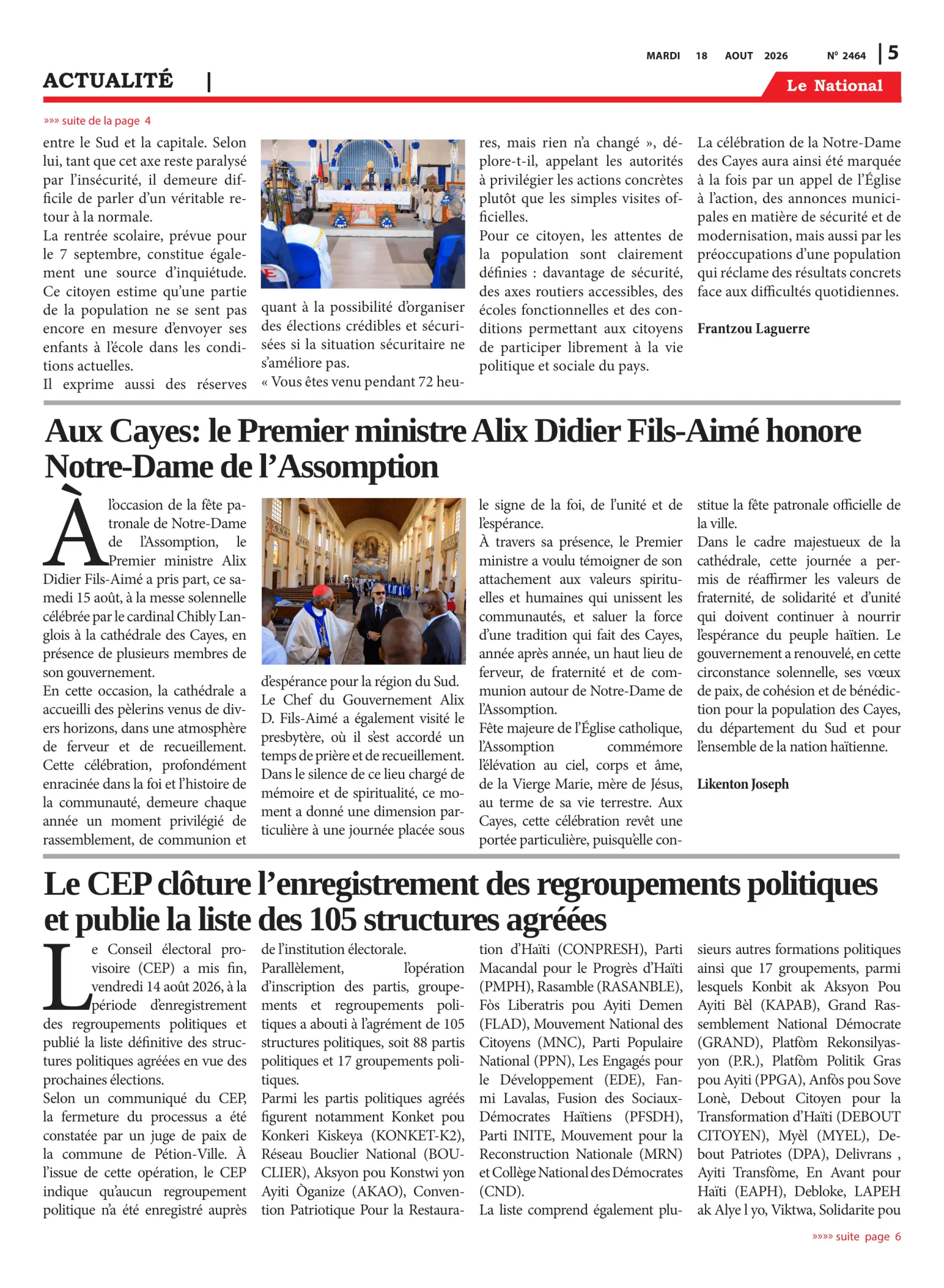 Page 5 de l'édition 2464