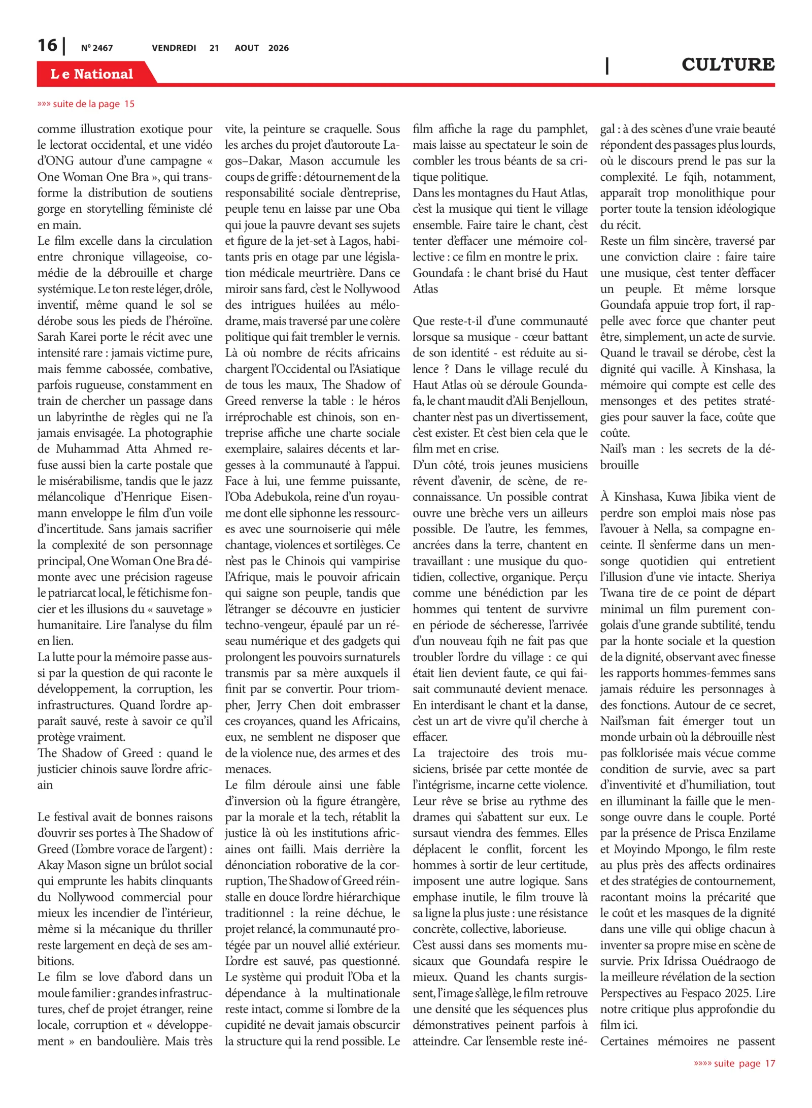 Page 16 de l'édition 2467