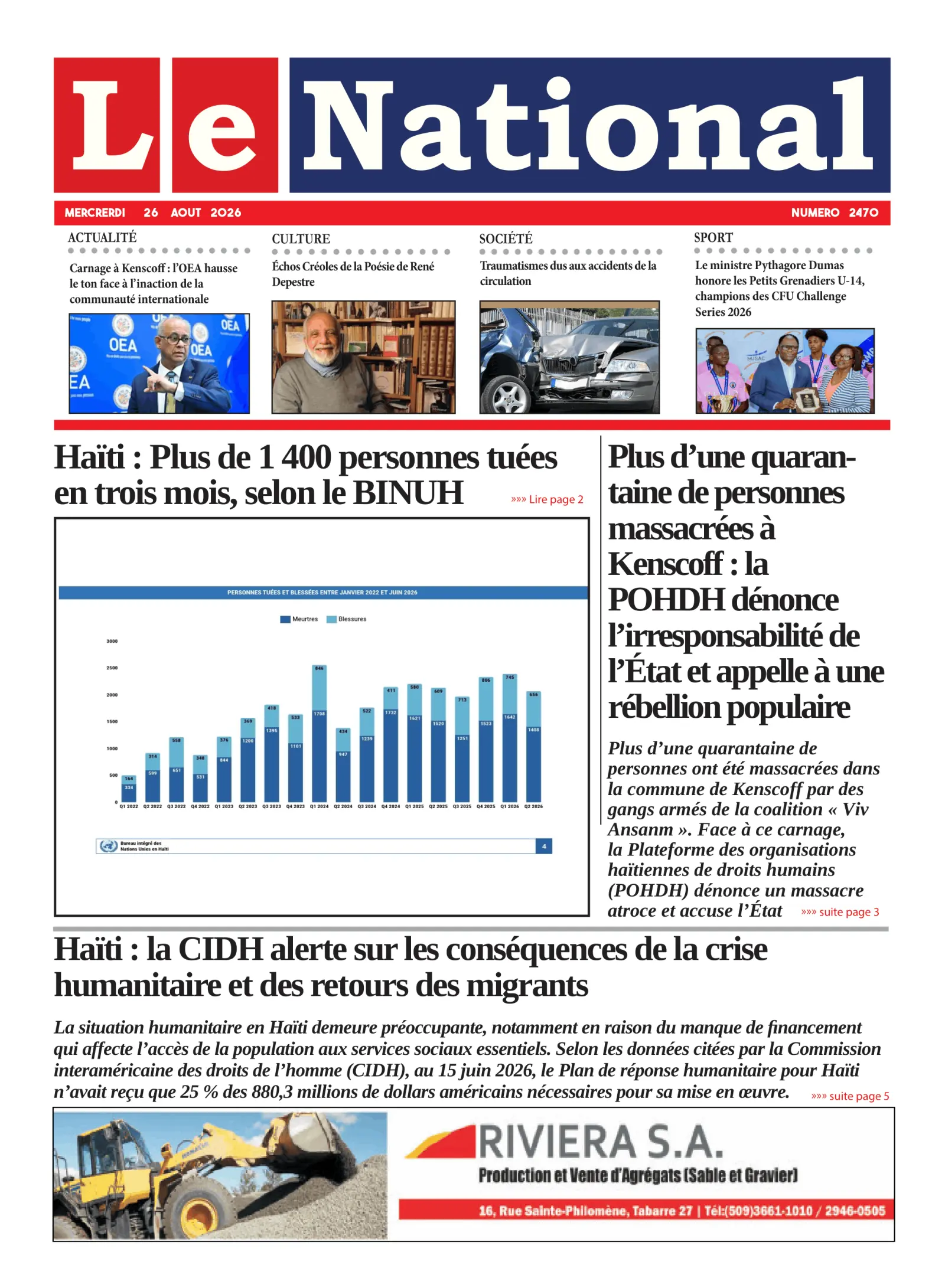 Page 1 de l'édition 2470