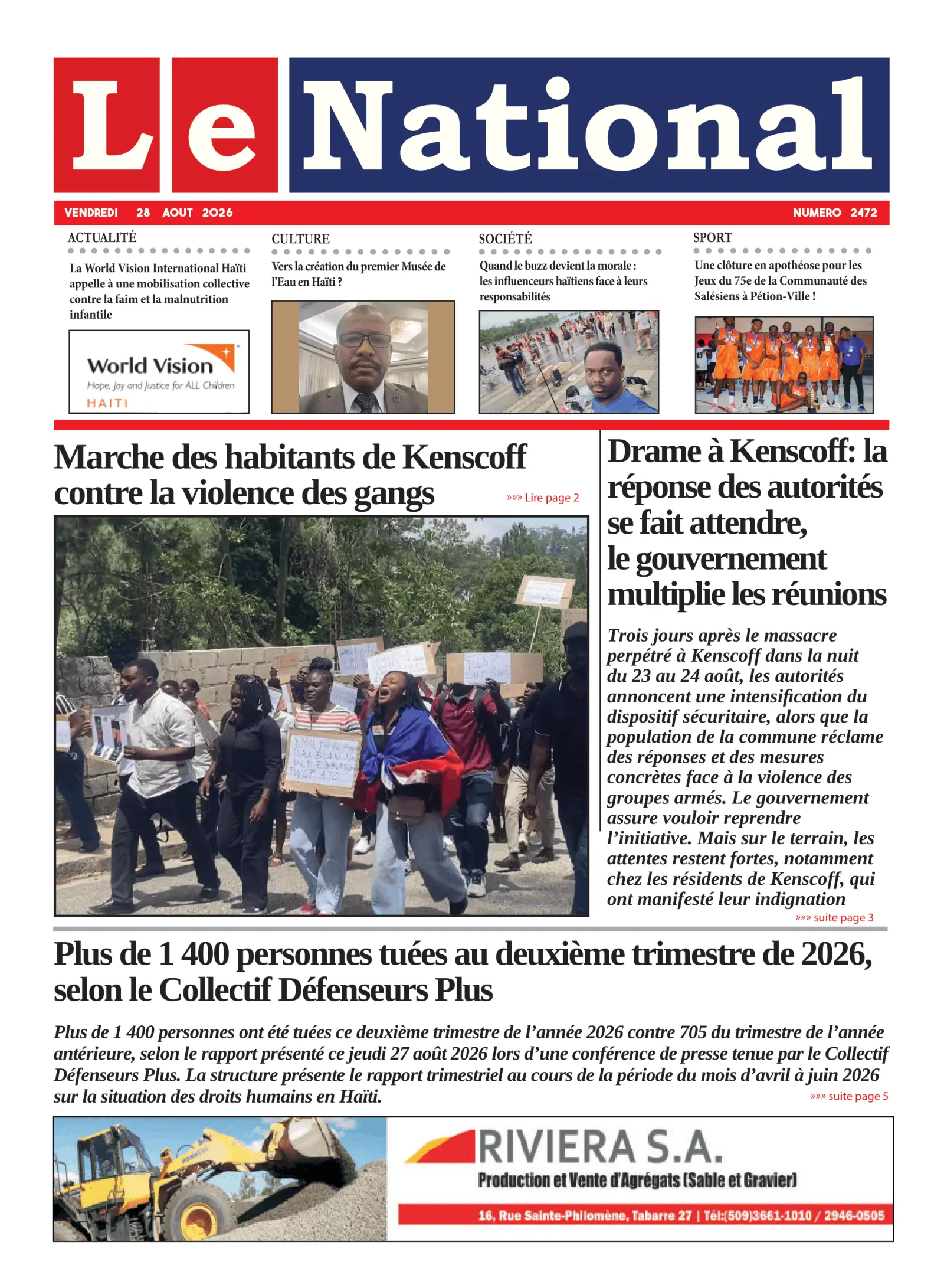 Page 1 de l'édition 2472