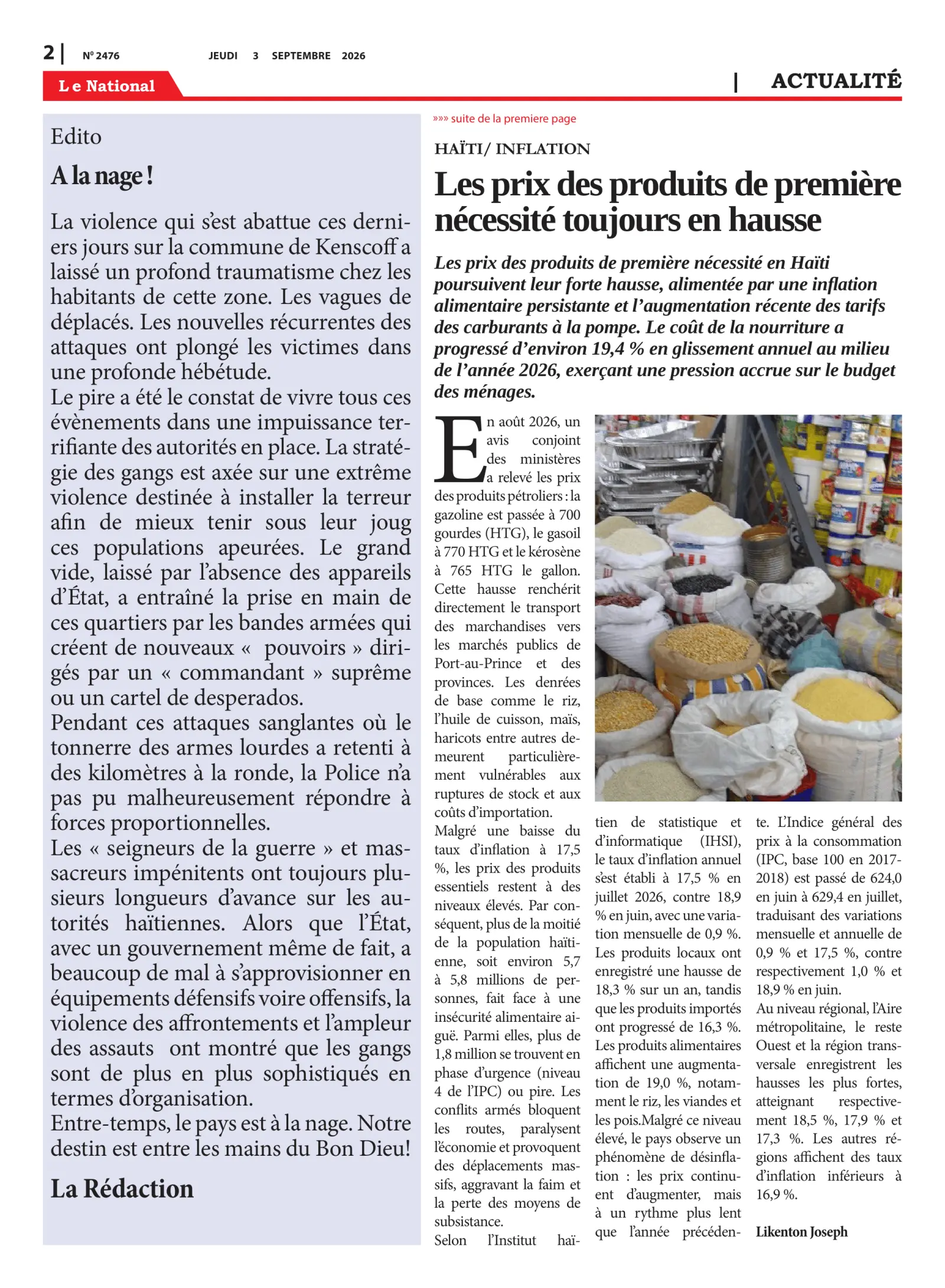 Page 2 de l'édition 2476