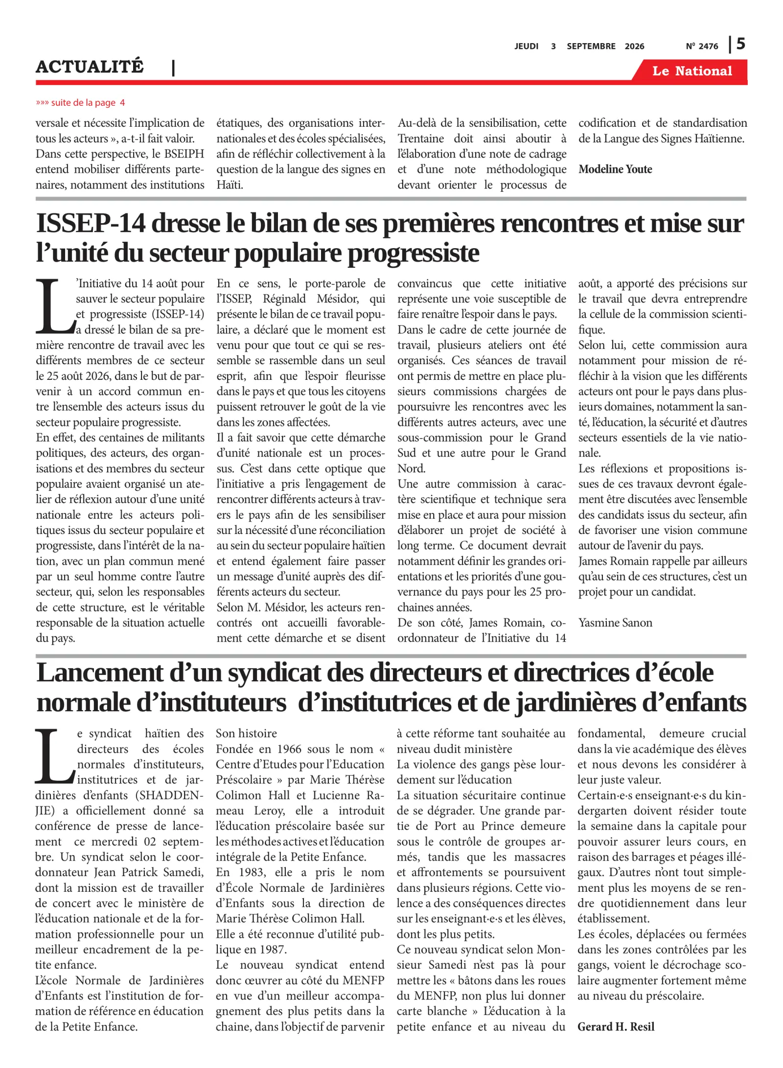 Page 5 de l'édition 2476