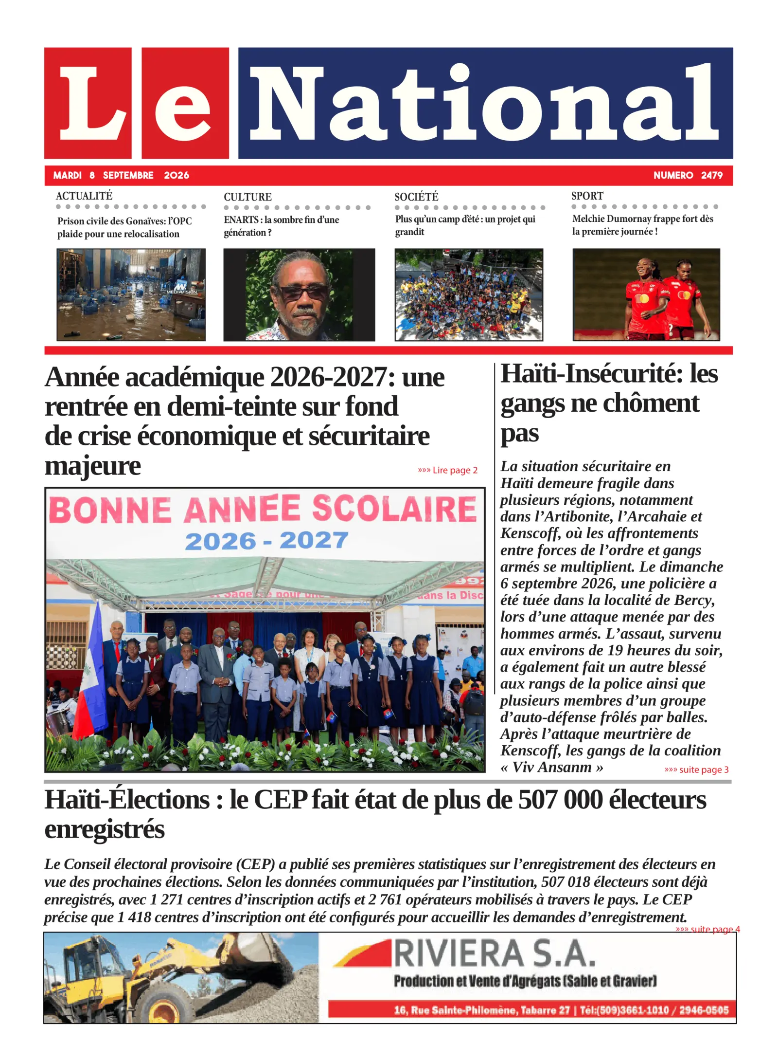 Page 1 de l'édition 2479