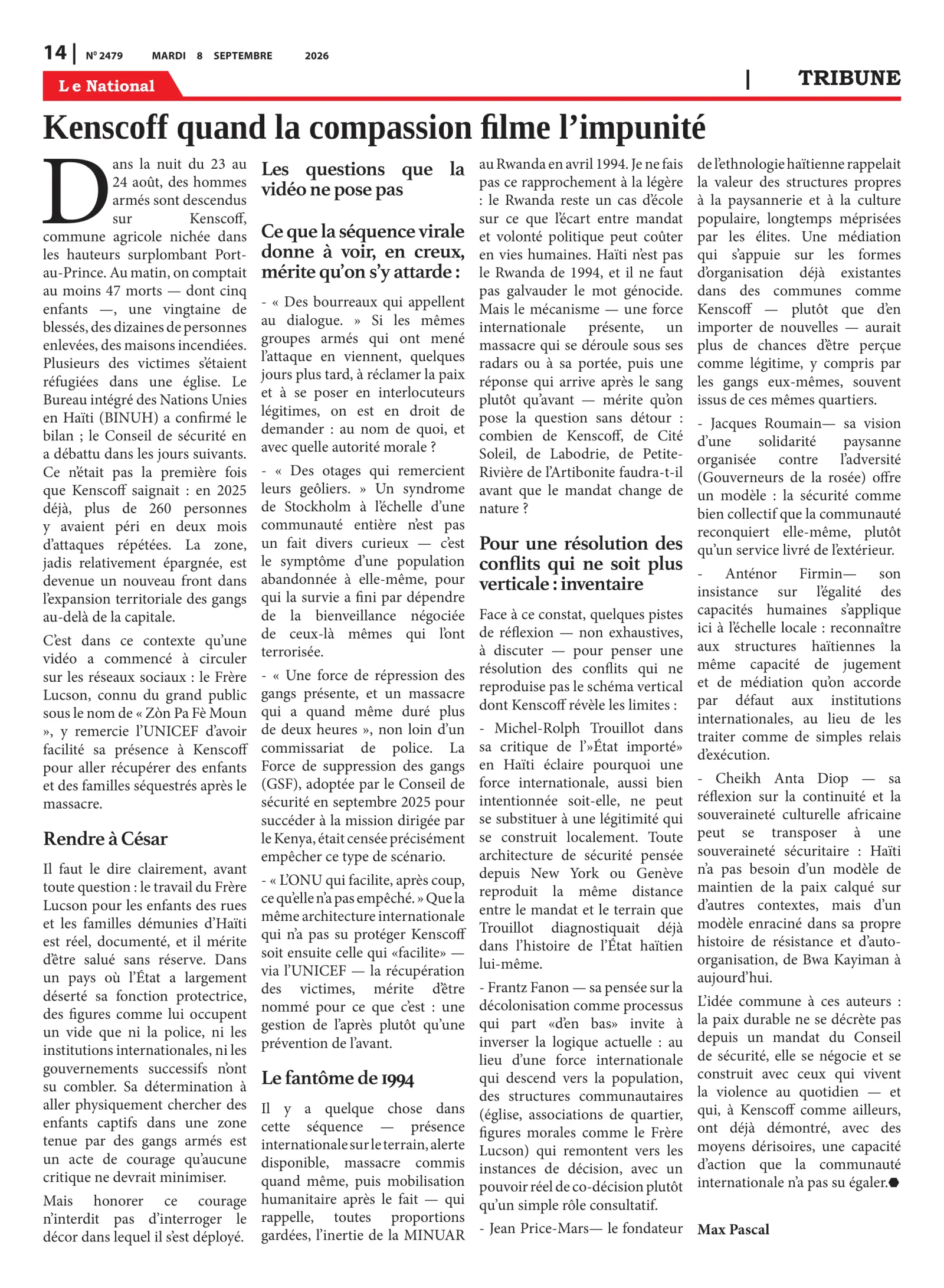 Page 14 de l'édition 2479