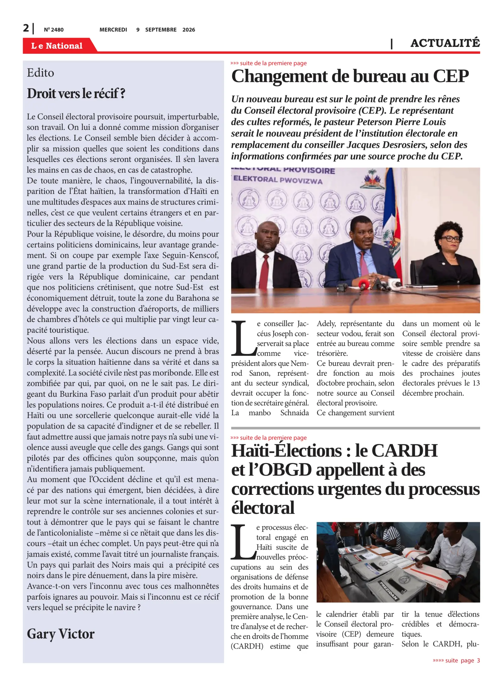 Page 2 de l'édition 2480