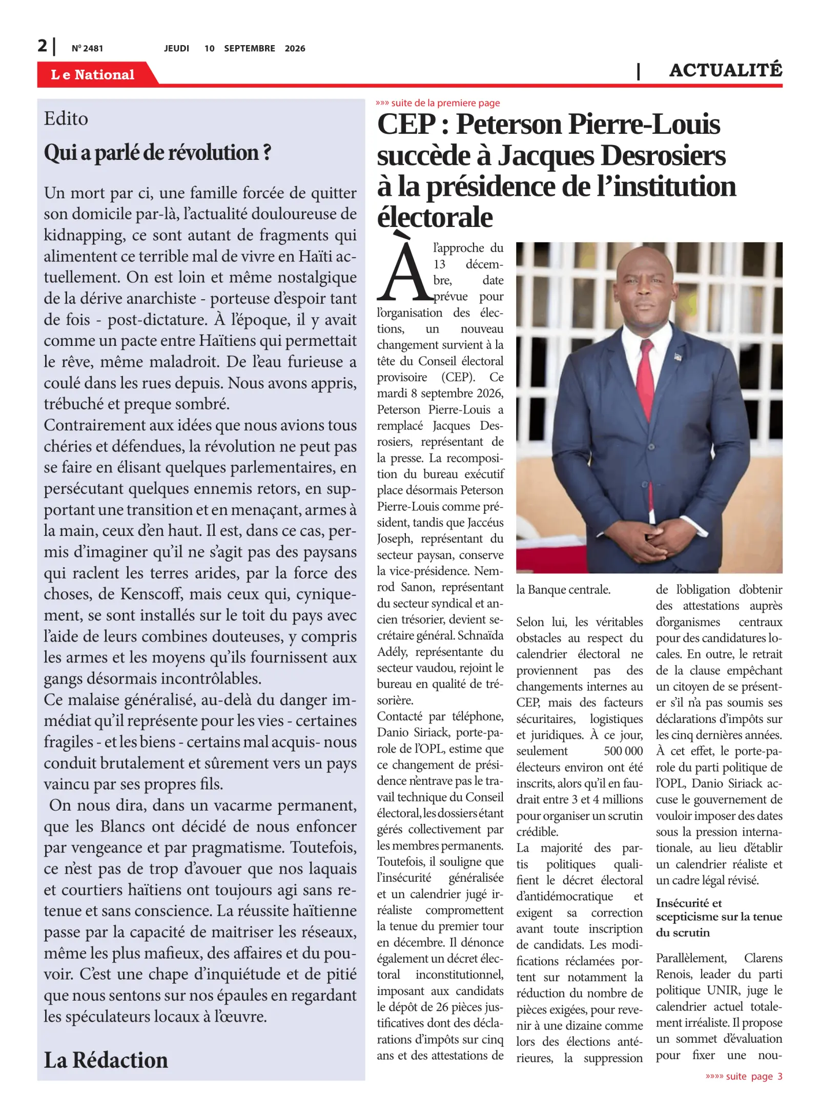 Page 2 de l'édition 2481
