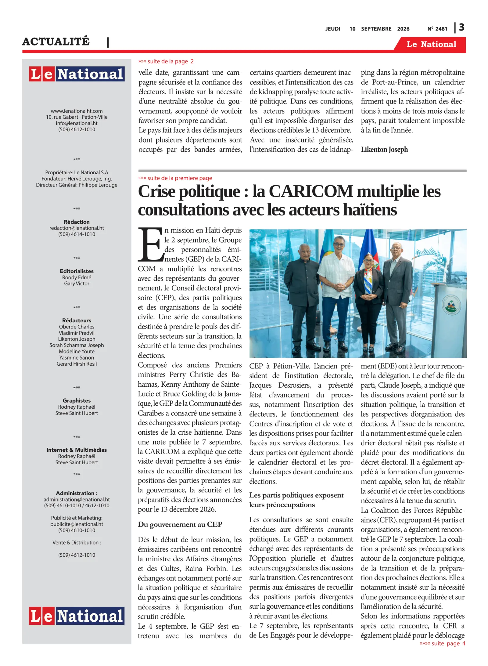 Page 3 de l'édition 2481
