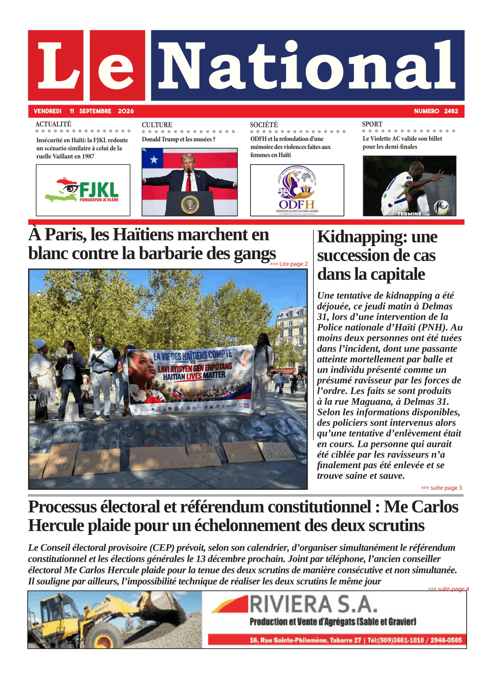 Page 1 de l'édition 2482