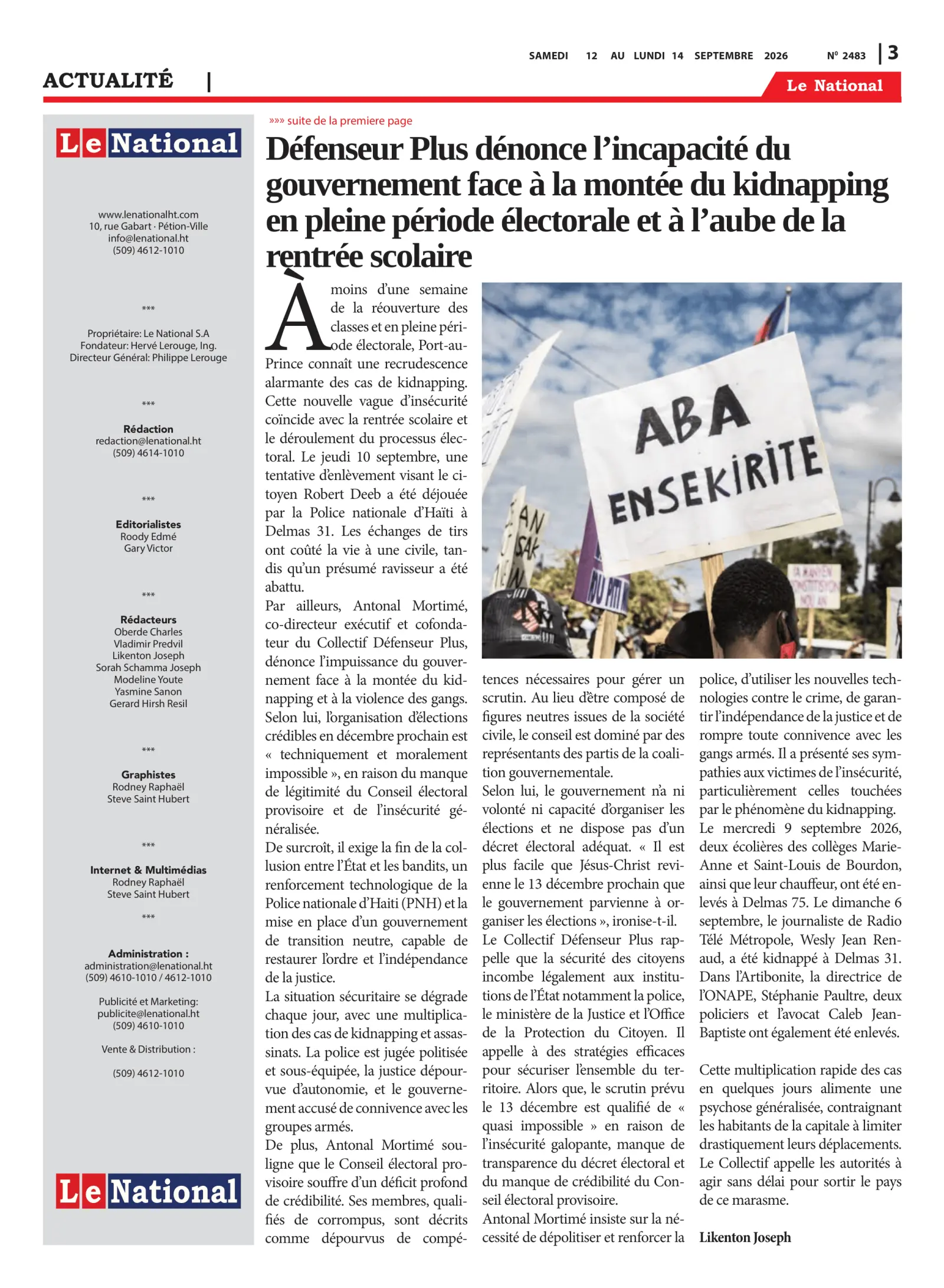 Page 3 de l'édition 2483