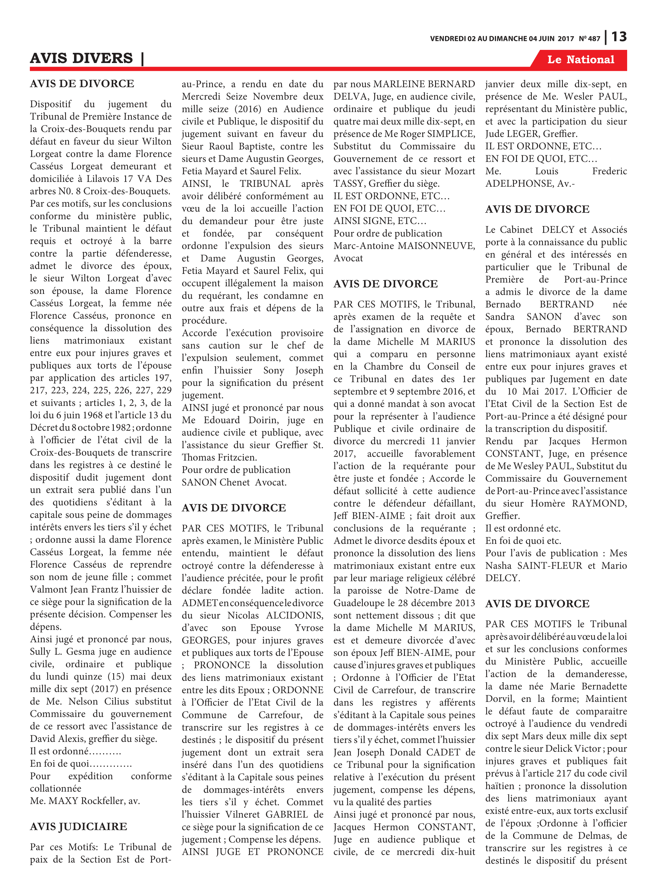 Page 13 de l'édition 487