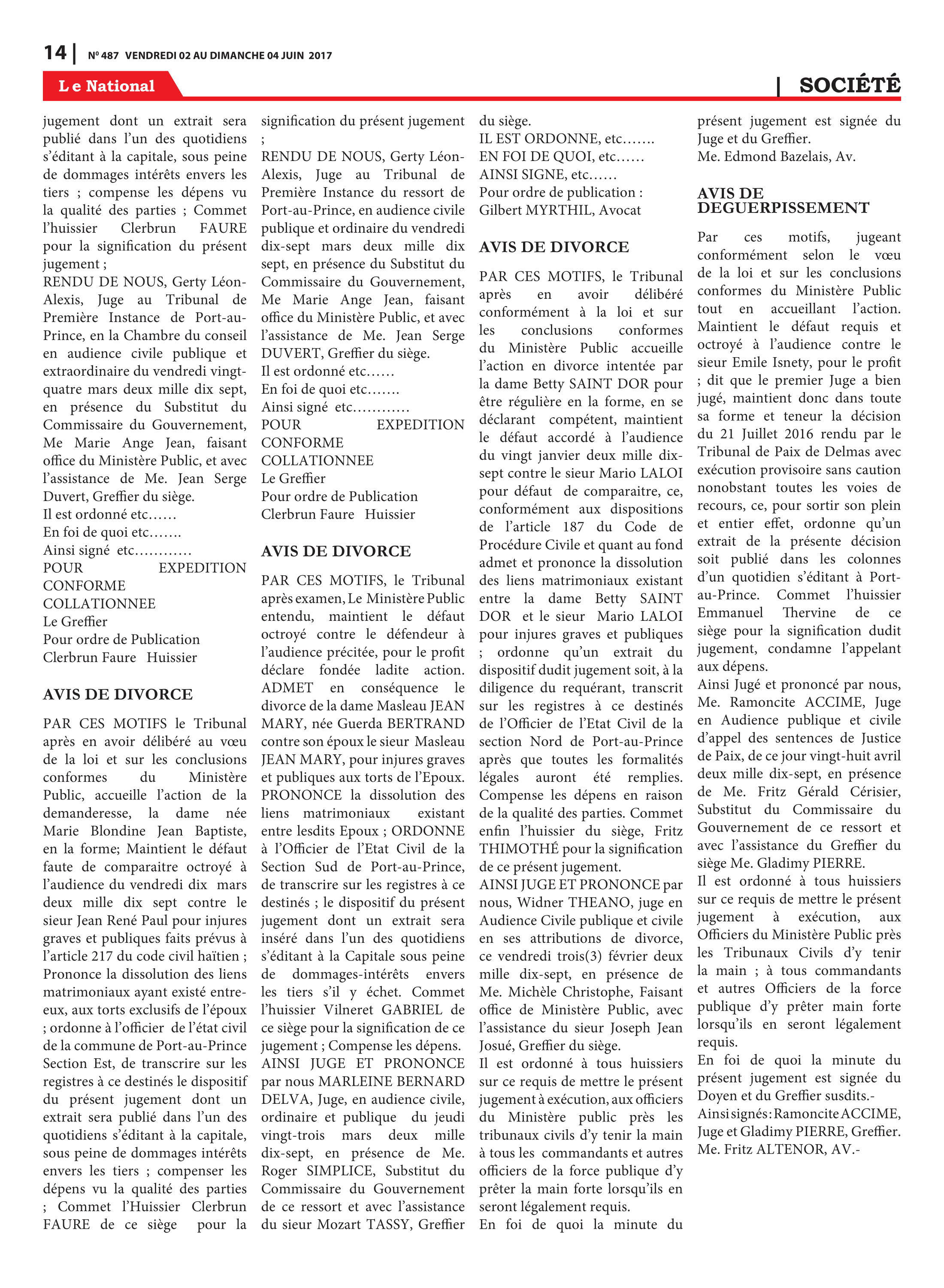 Page 14 de l'édition 487