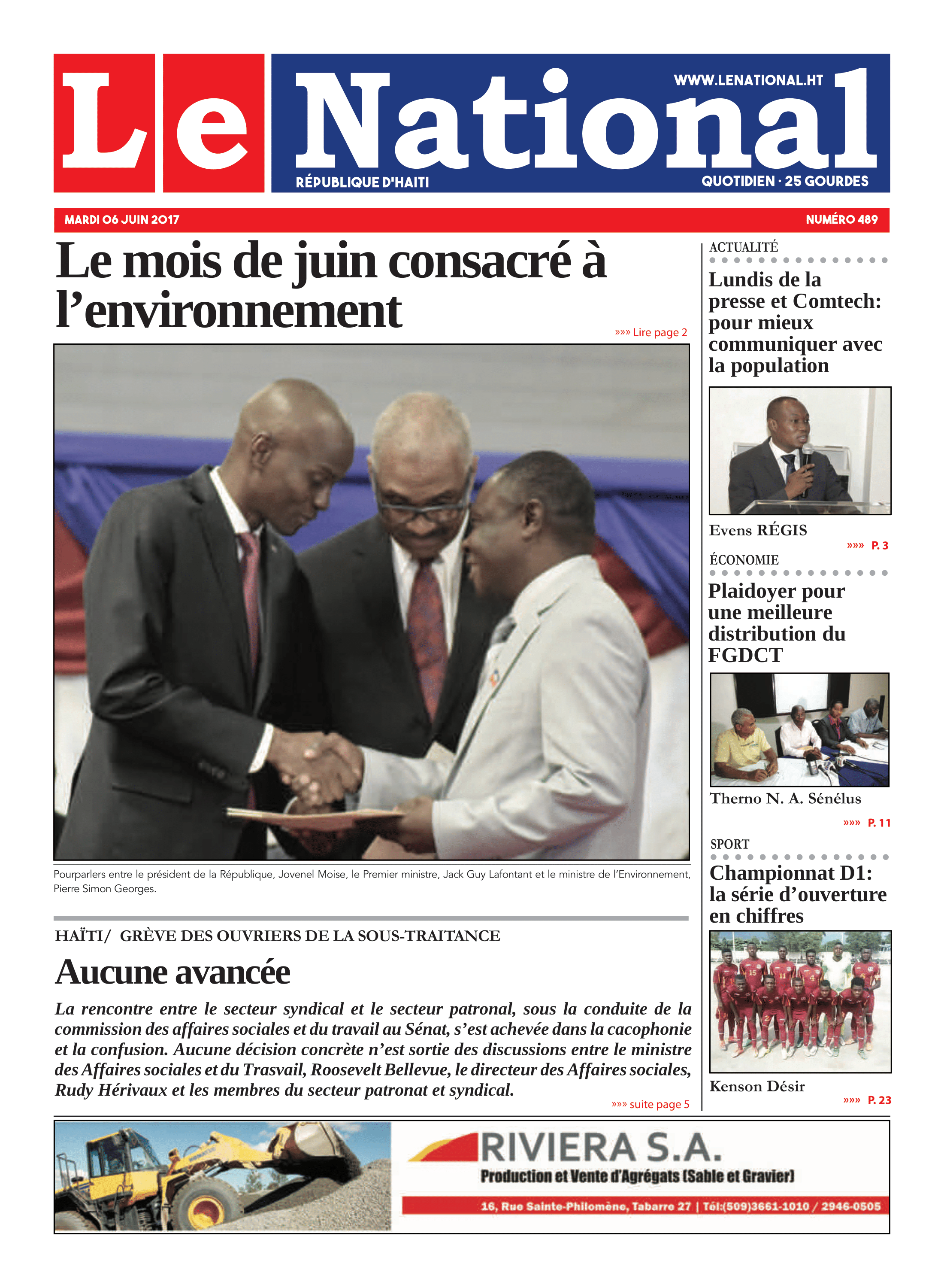Page 1 de l'édition 489