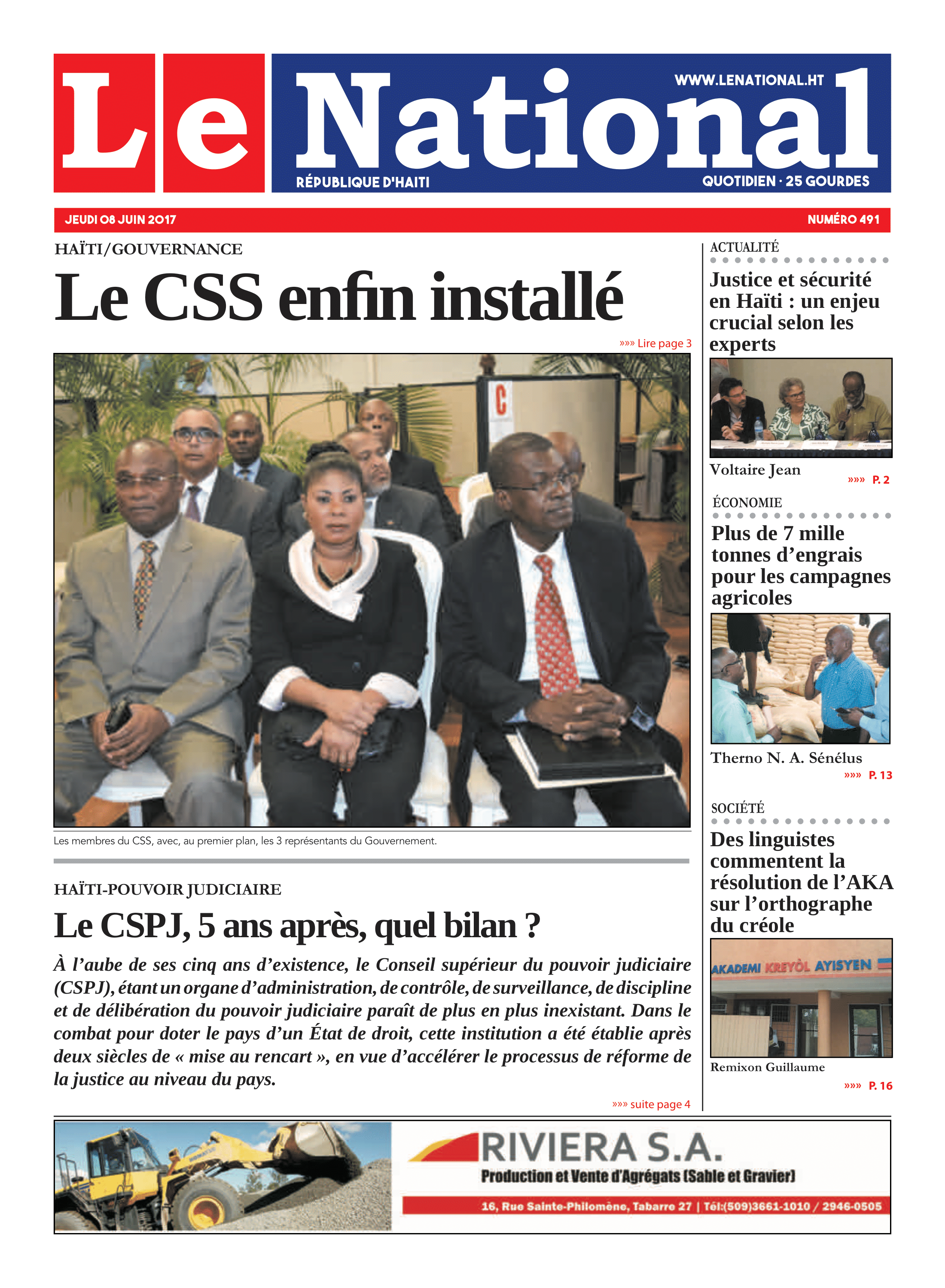 Page 1 de l'édition 491