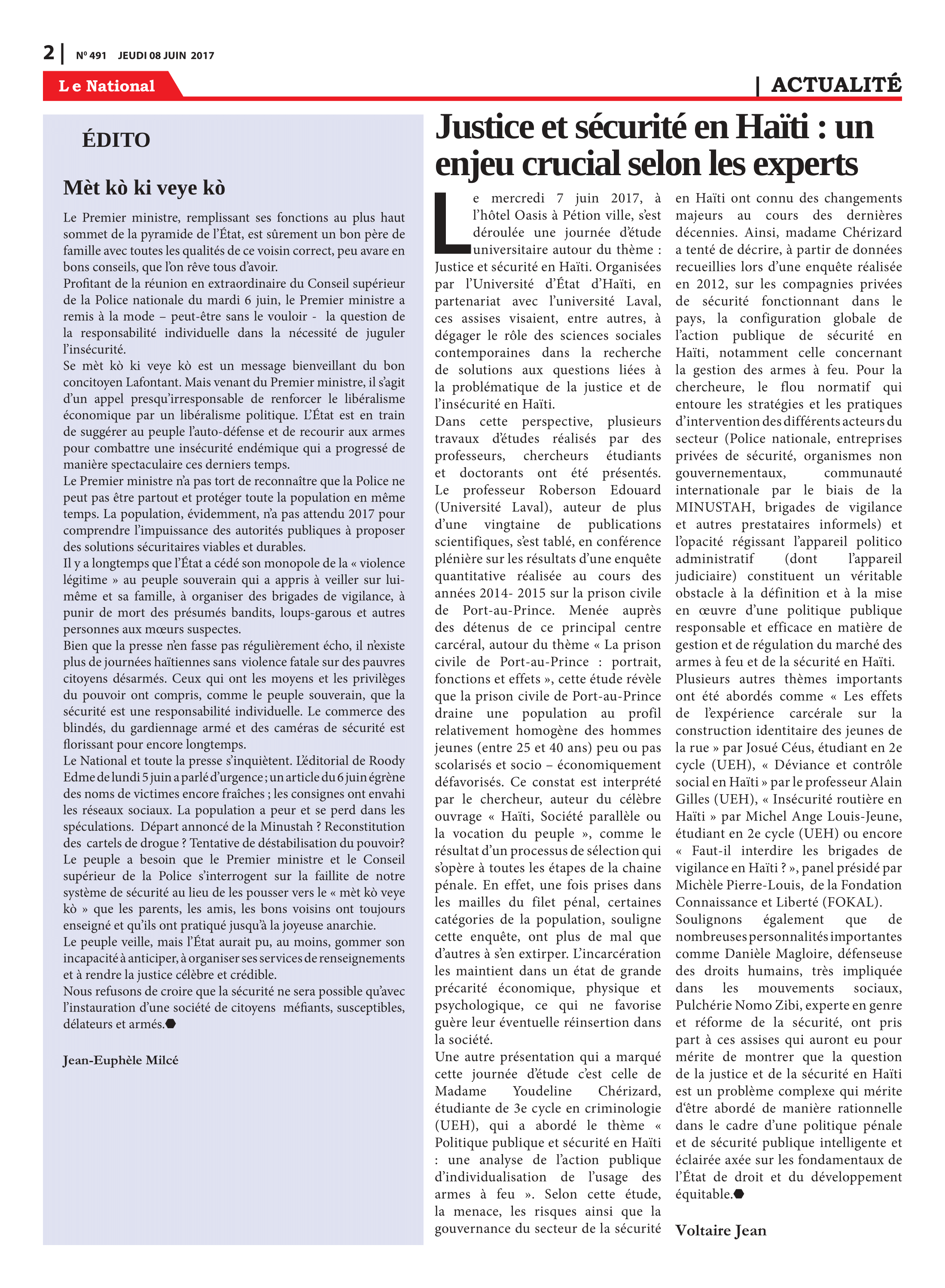 Page 2 de l'édition 491