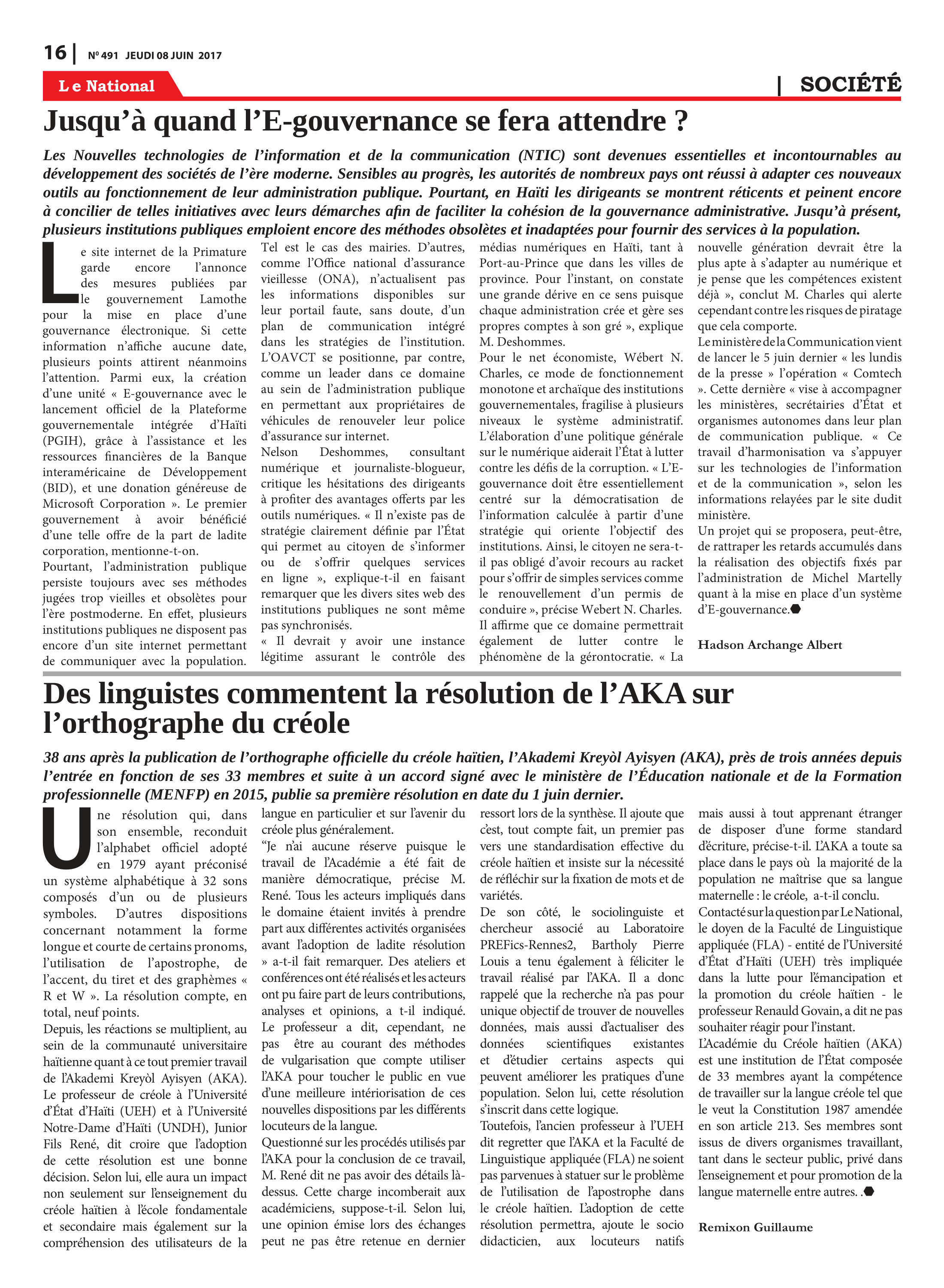 Page 16 de l'édition 491