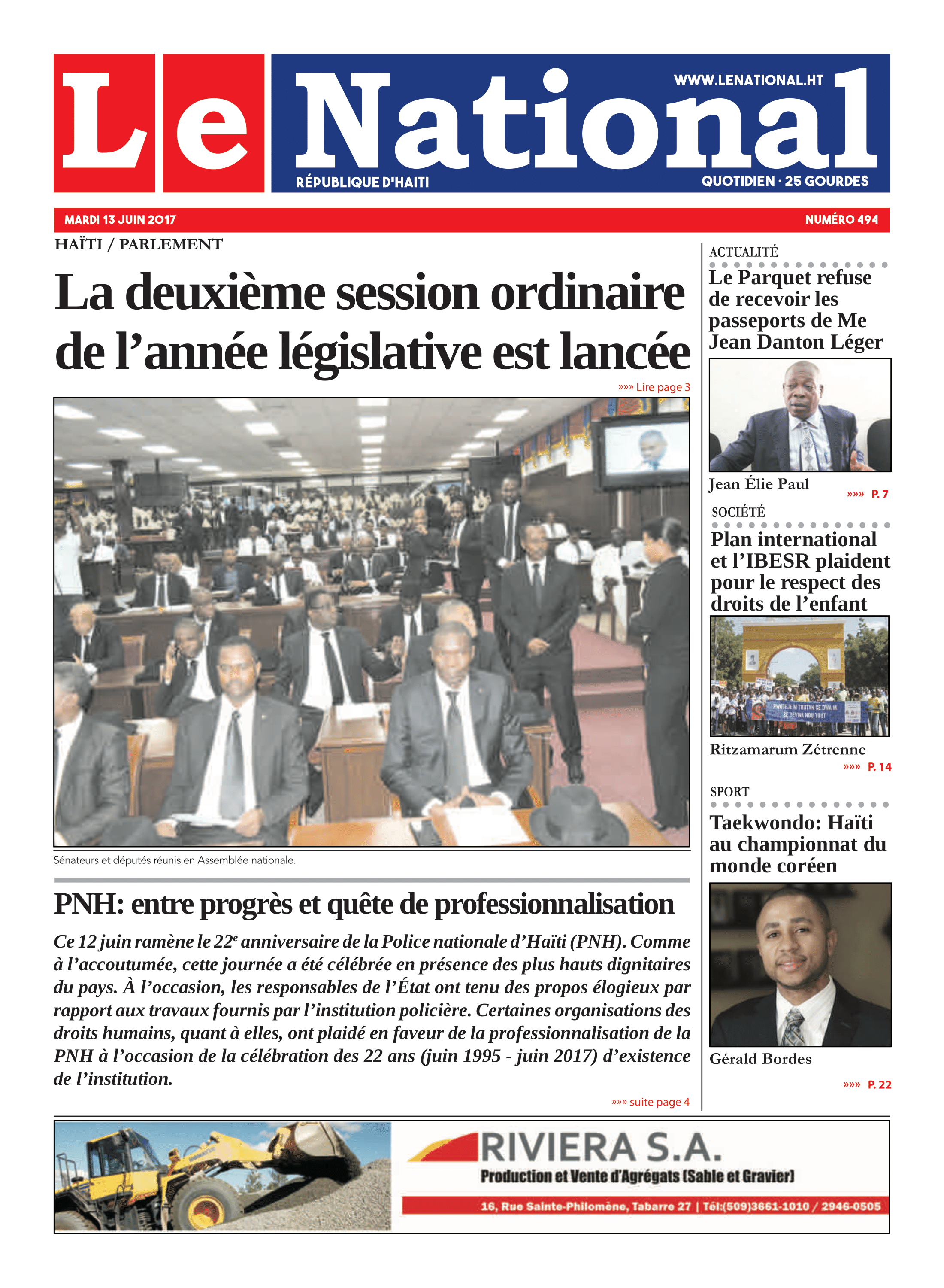 Page 1 de l'édition 494