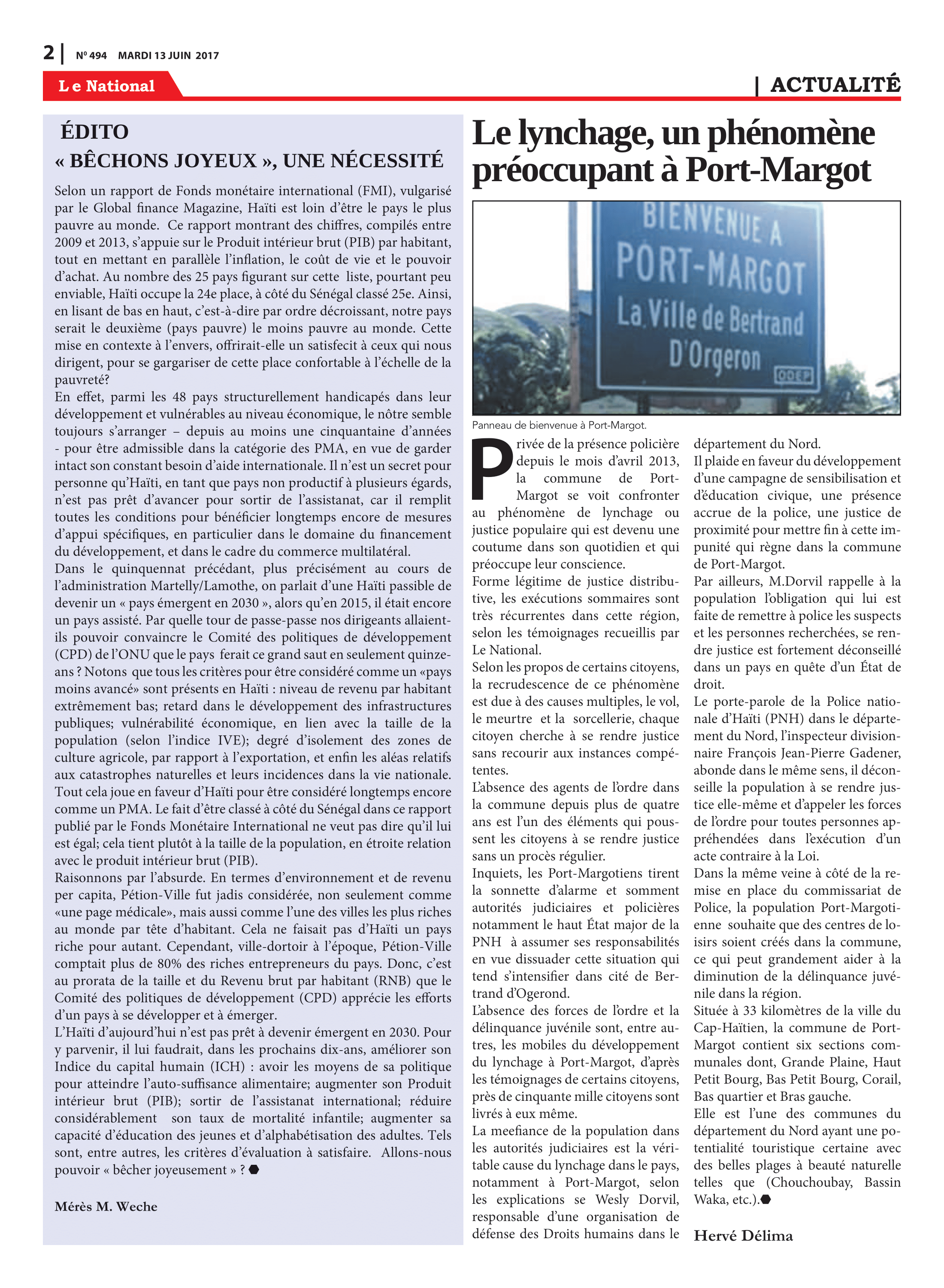 Page 2 de l'édition 494