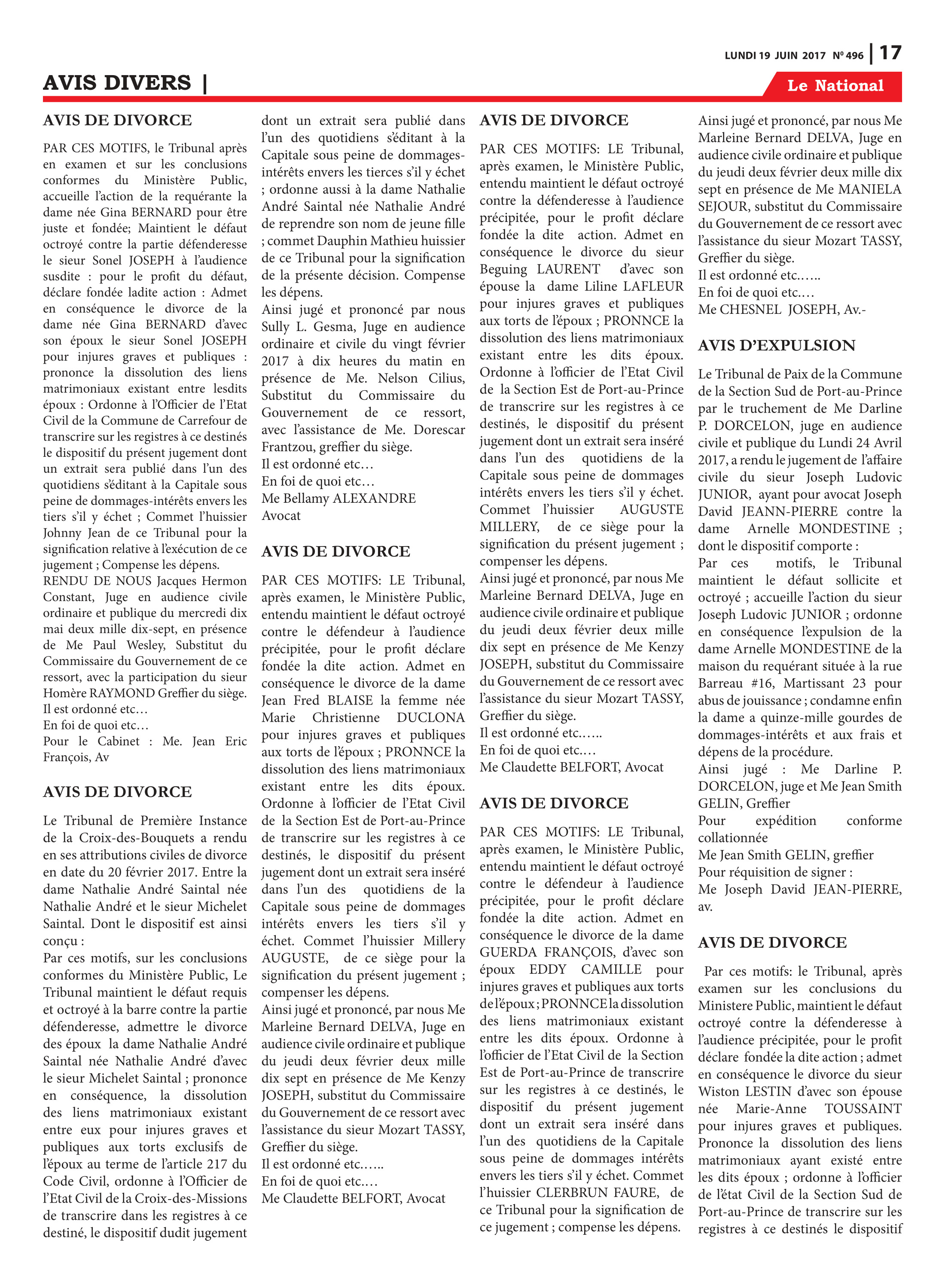 Page 17 de l'édition 496