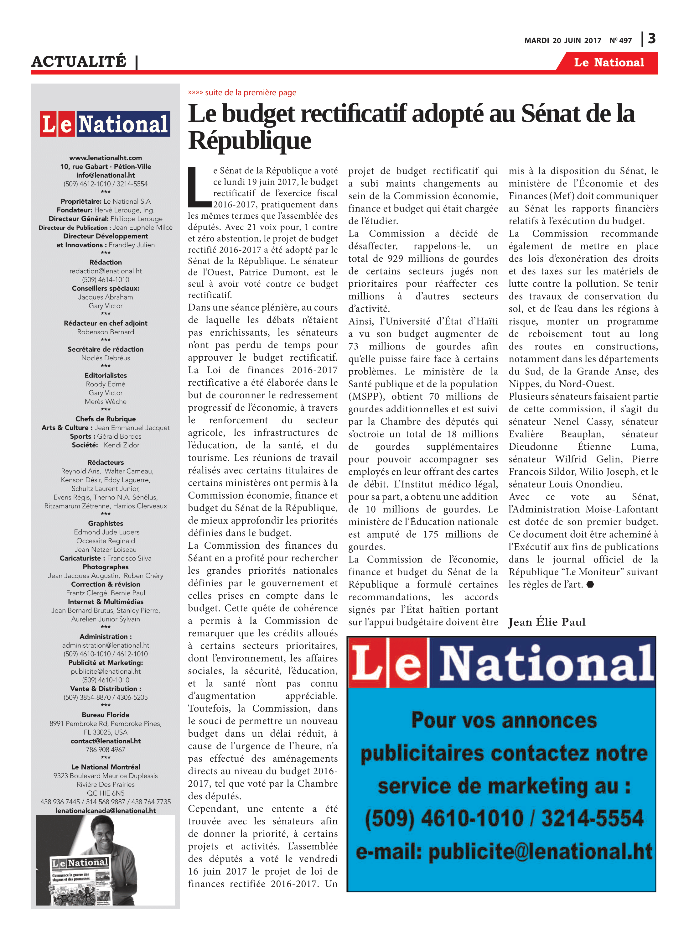 Page 3 de l'édition 497