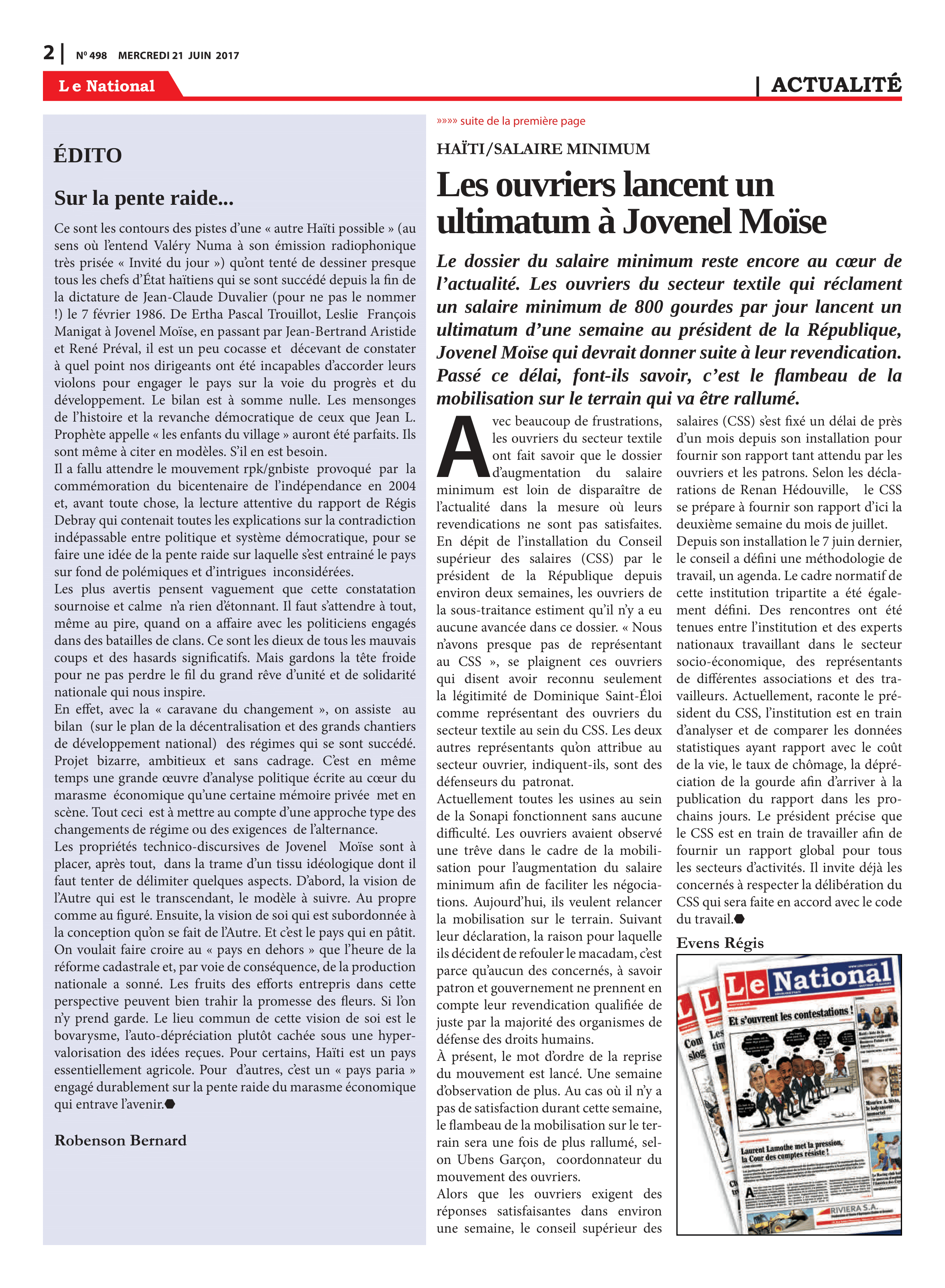 Page 2 de l'édition 498