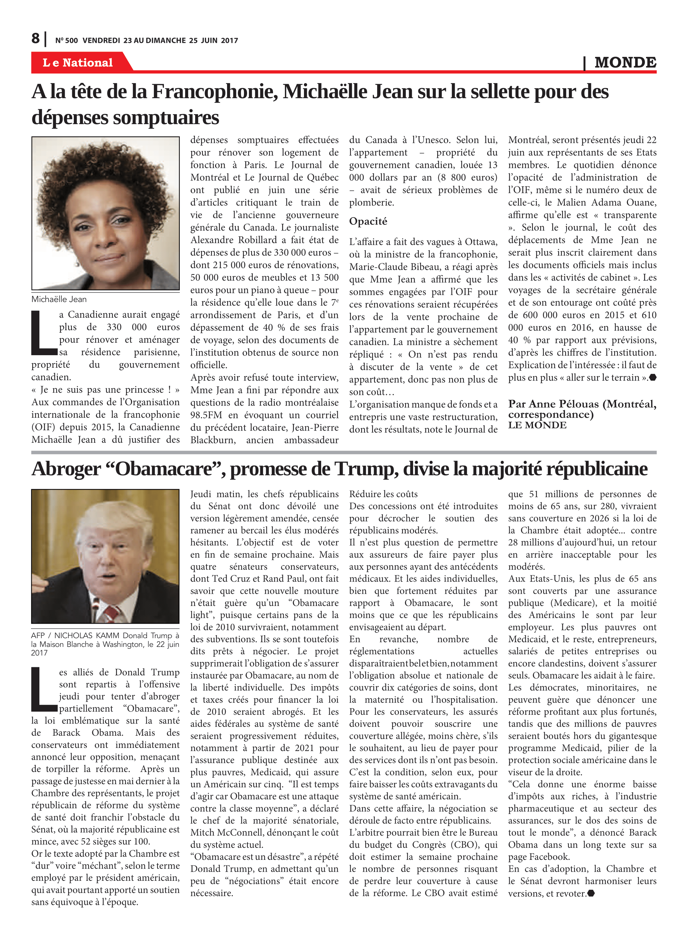 Page 8 de l'édition 500