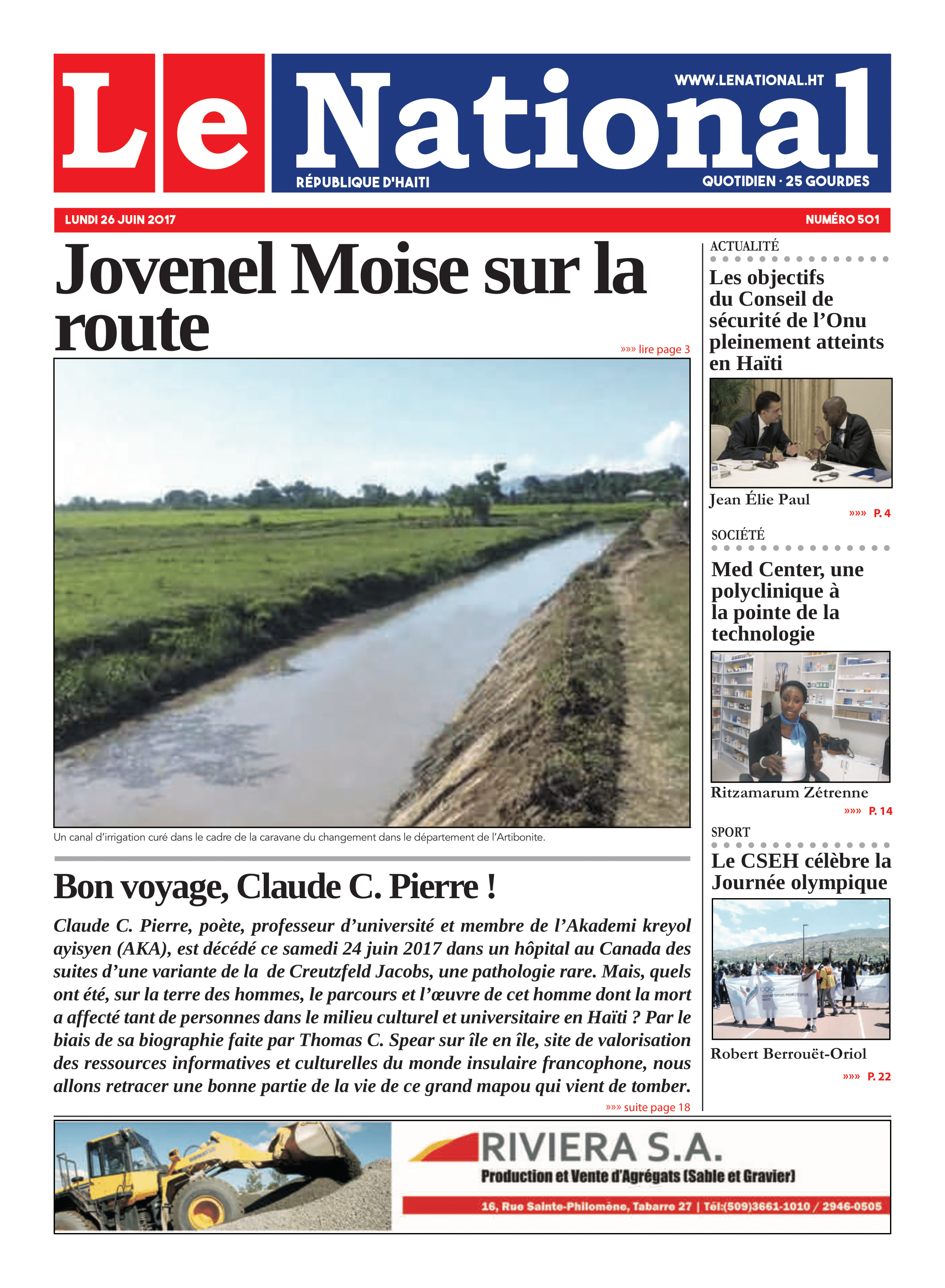 Page 1 de l'édition 501