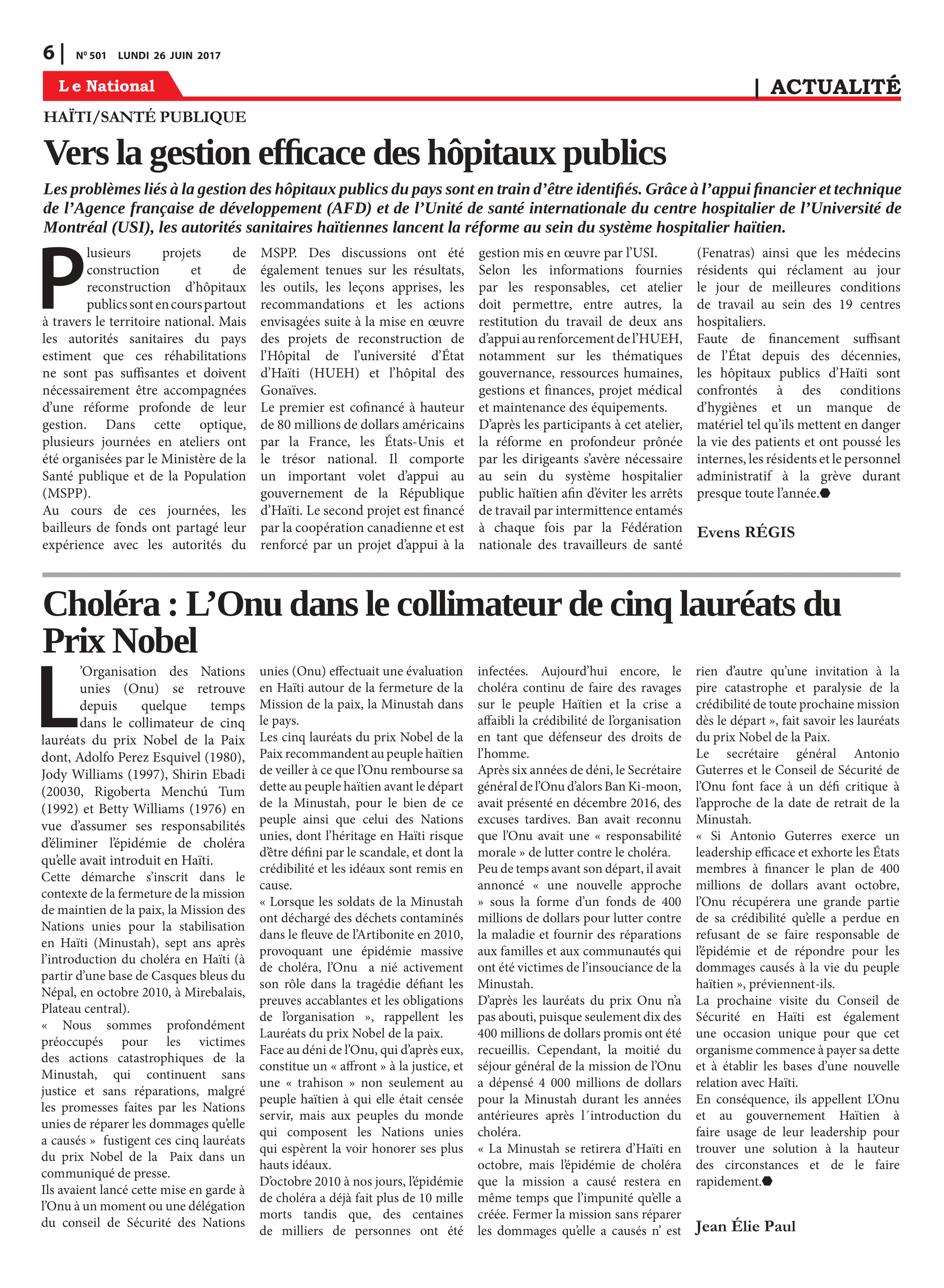 Page 6 de l'édition 501