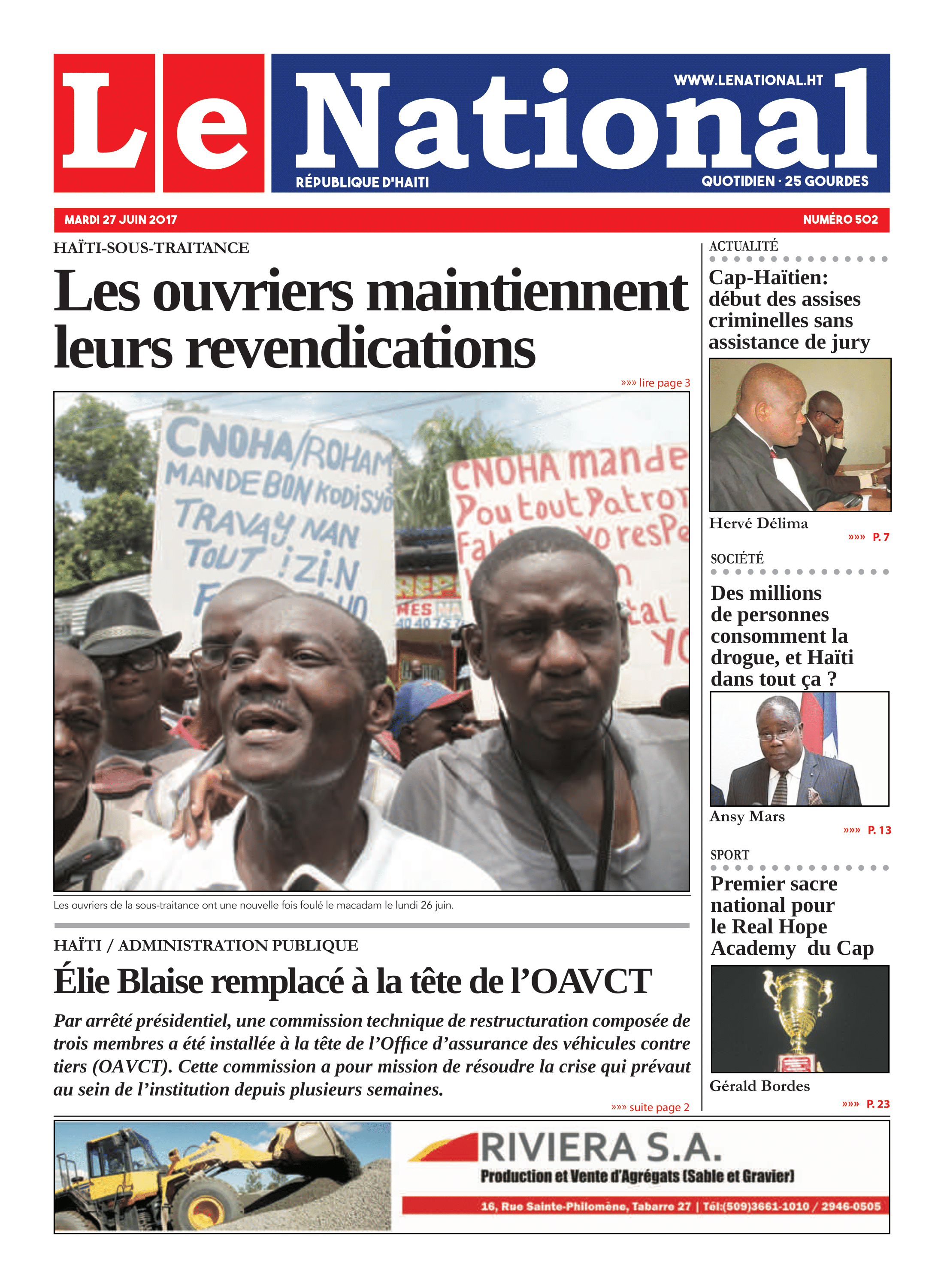 Page 1 de l'édition 502
